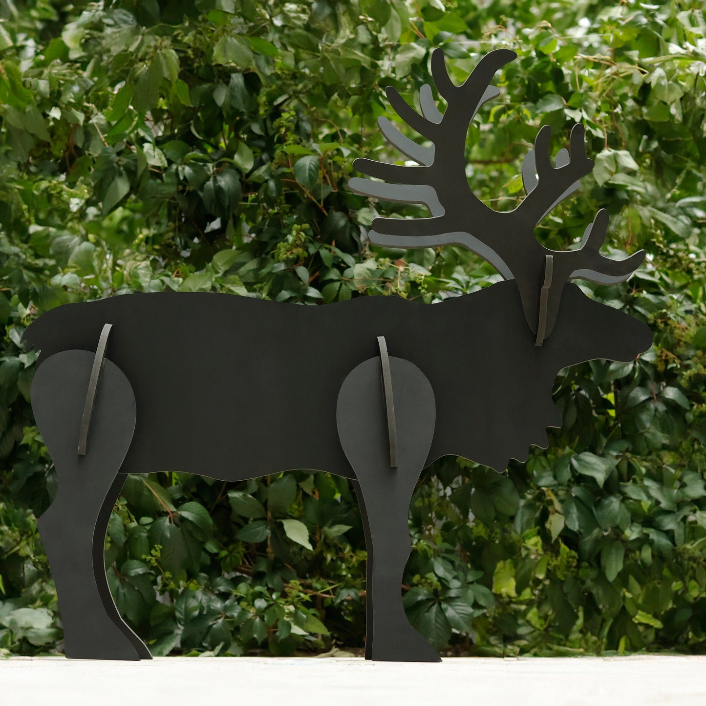 Halloween Decor All Weather PVC Moose, Christmas Yard Display, Unique Self Standing Outdoor Garden Decoration, Giant Yard Art, Bekerart