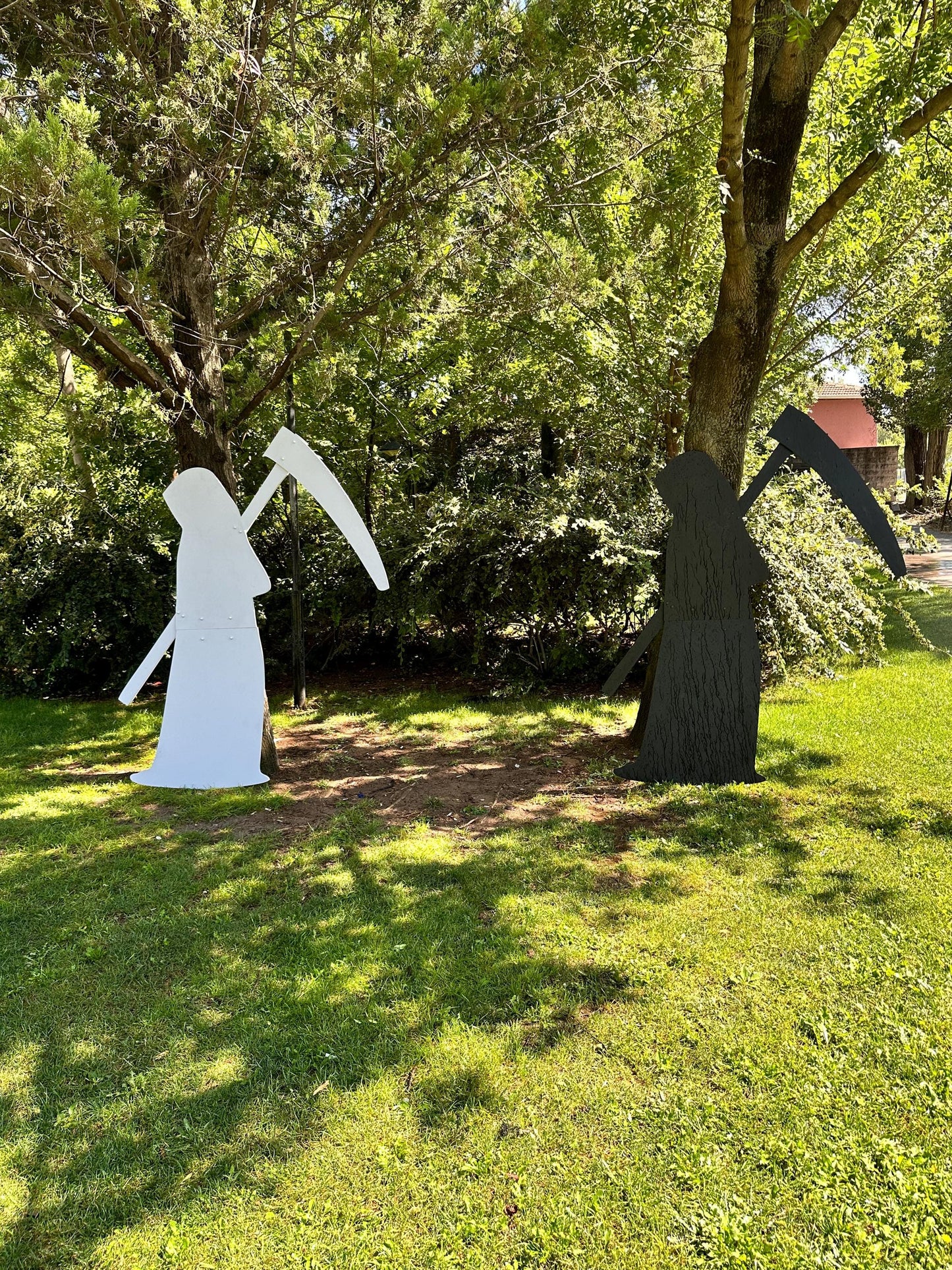 Giant 5.7 Ft Grim Reaper Yard Display, PVC Halloween Decoration, Death Angel Yard Art, Year-Round Yard Decors, All-Weather Lawn Decors