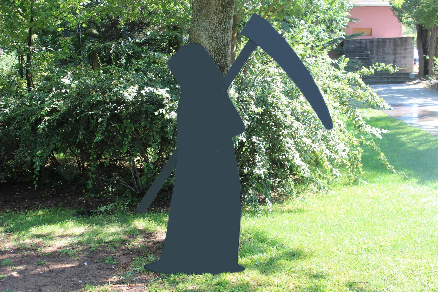 Giant 5.7 Ft Grim Reaper Yard Display, PVC Halloween Decoration, Death Angel Yard Art, Year-Round Yard Decors, All-Weather Lawn Decors