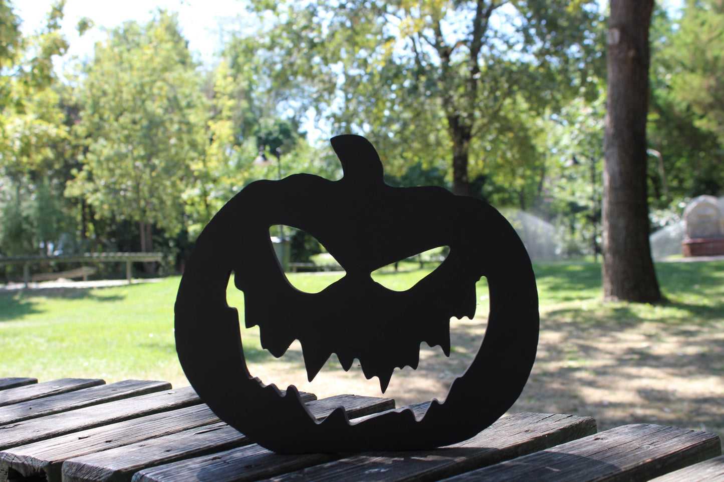 4 PCS Halloween Pumpkin Yard Display, PVC All Weather Garden Decoration, Halloween Decoration, Scary Pumpkin Yard Art, Outdoor Decors