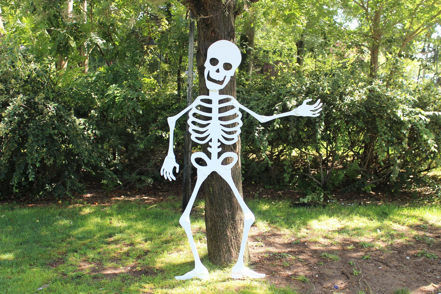 Halloween Decor Skeleton, Giant 5.7 Ft Yard Display, Unique PVC Yard Art, Outdoor Garden Decoration, Spooky Sculpture, Year-Round Decors