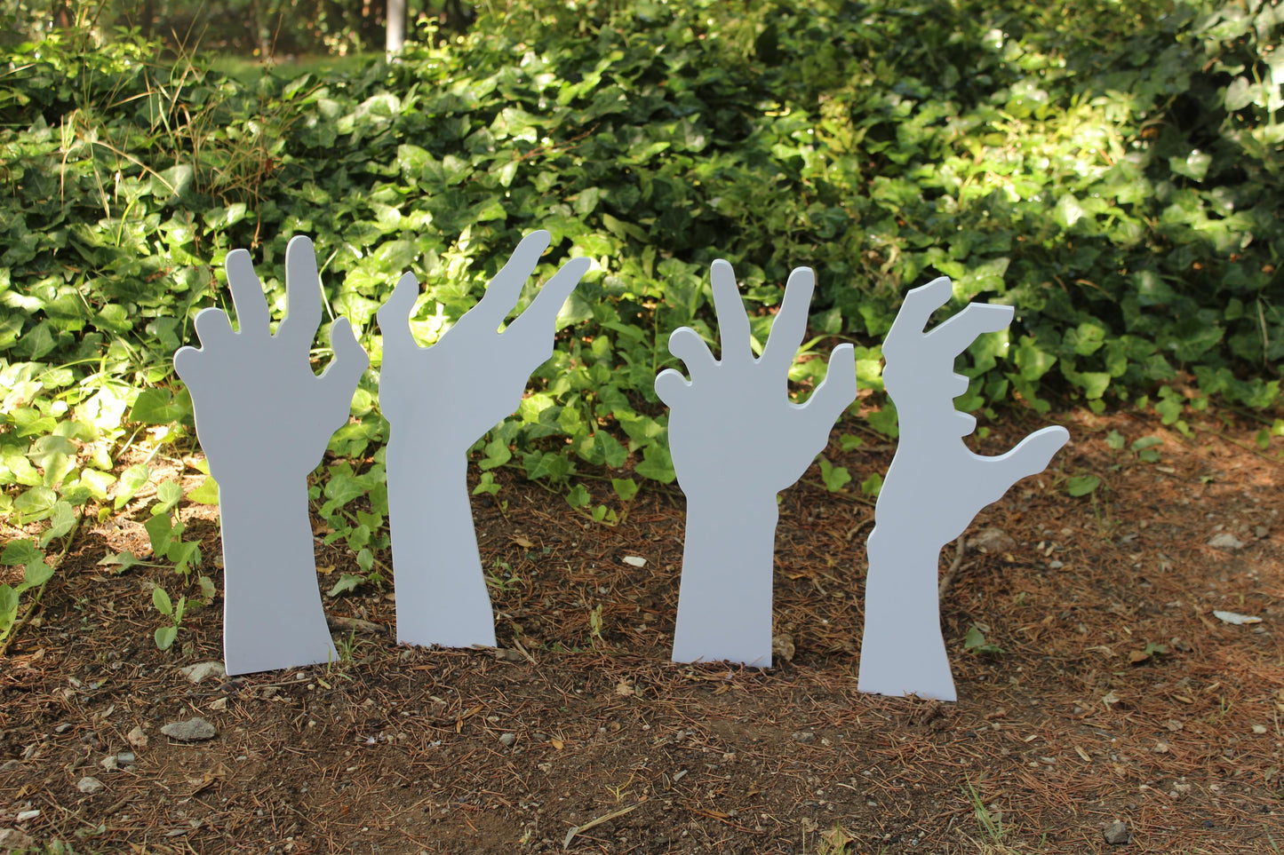 All-Weather Halloween Zombie Hands 4 PCS, PVC Halloween Yard Display, Garden Decoration, Halloween Decors, Scary Yard Art, Outdoor Decors