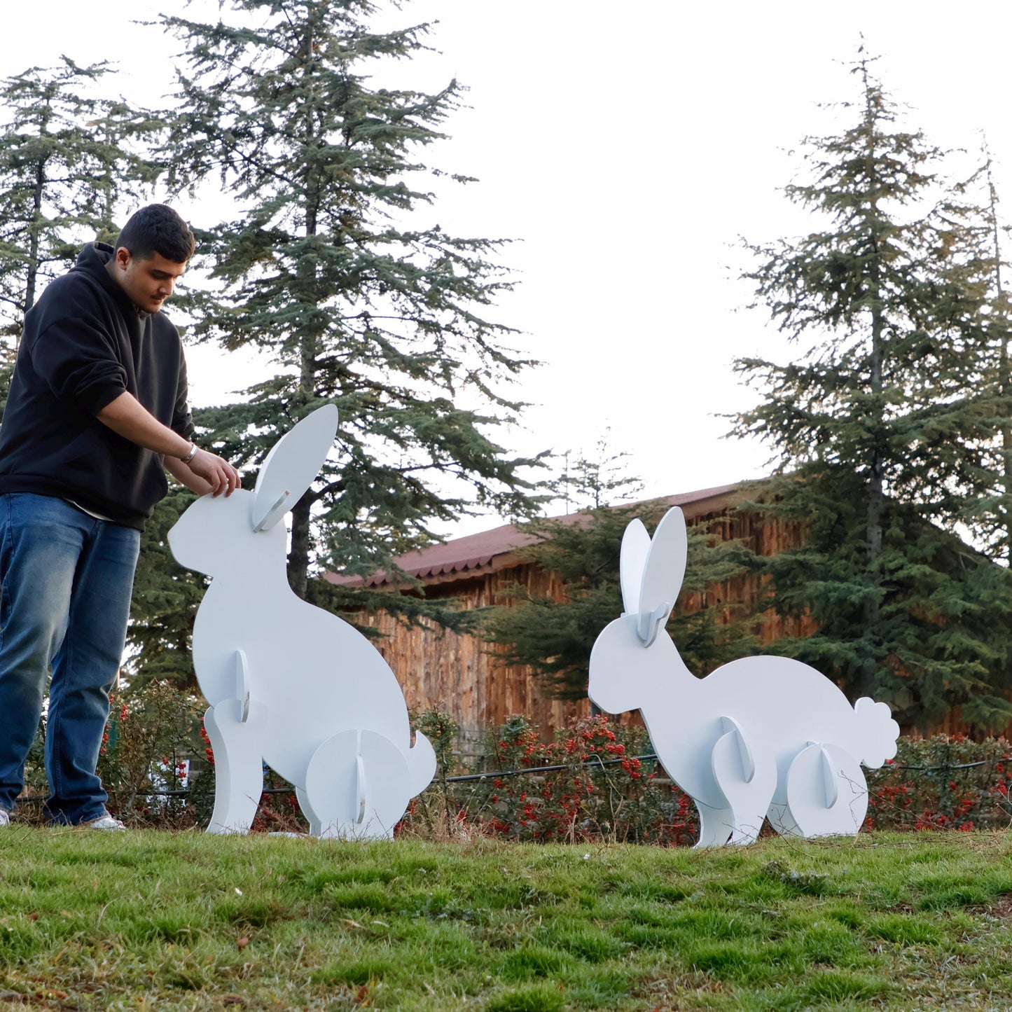 Huge 3.6 Ft Tall Rabbit Yard Display, All-Weather Easter Decoration, Bunny Garden Decoration, Easter Home Decor, Unique Gigantic Gift
