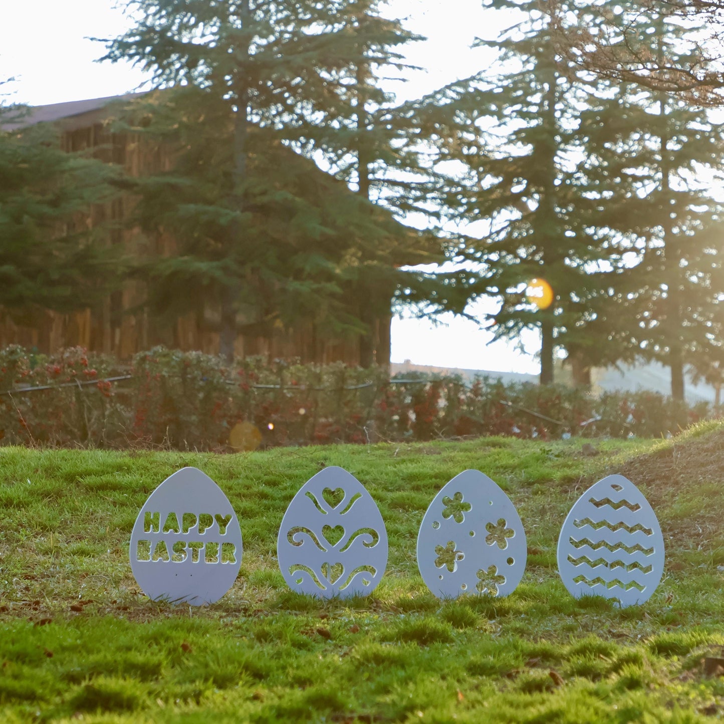 4 PCS Easter Egg Decorations, All-Weather Egg Yard Display, Easter Garden Decoration, Easter Lawn Art, Easter Ornaments Durable PVC