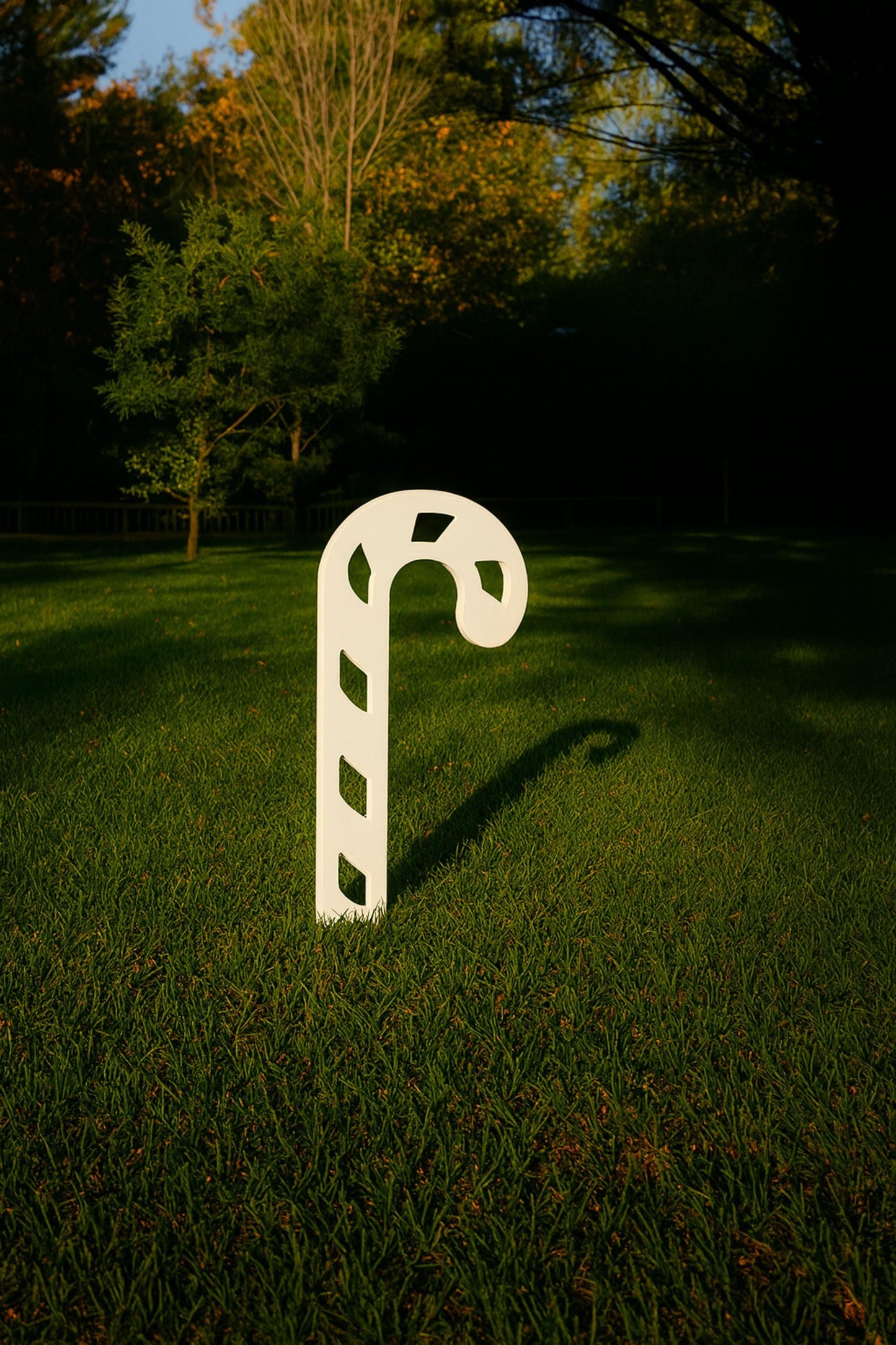 PVC Candy Cane Yard Stake, Outdoor Christmas Lawn Decoration, Weatherproof Holiday Yard Art, Modern PVC Candy Cane Decor