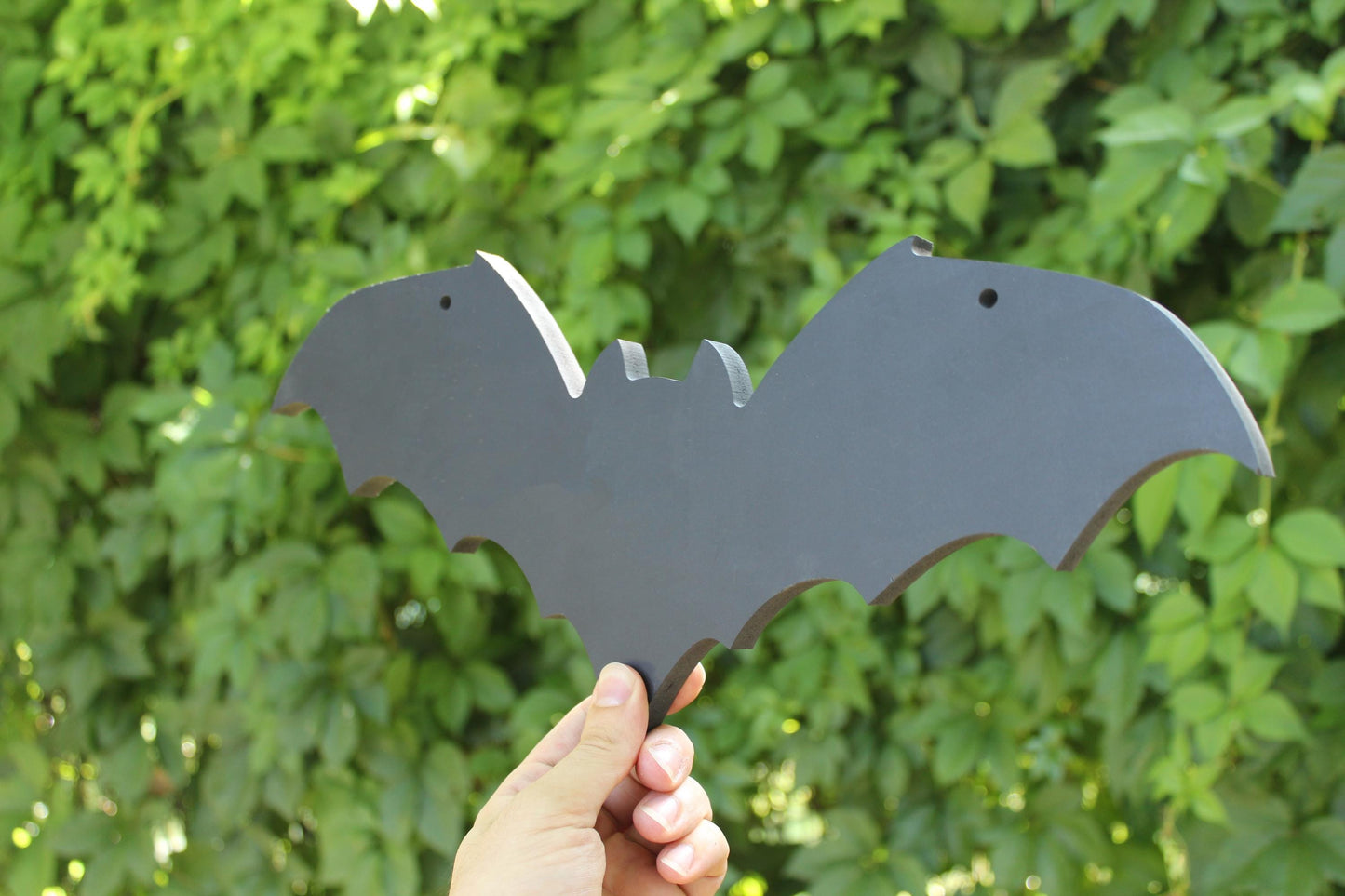 Set of 6 Black Hanging Bats, Halloween PVC Yard Decor, Outdoor Haunted Tree Props, Spooky Lawn Decoration