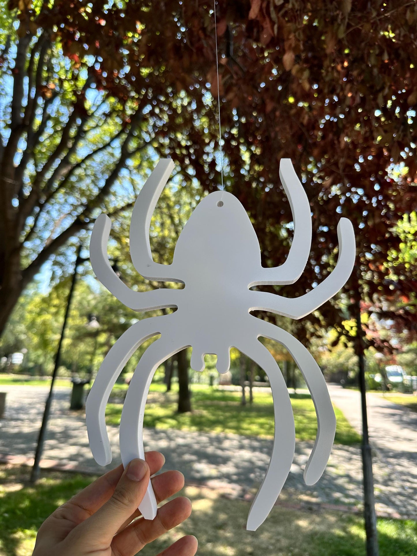 6 PCS Black Spider Halloween Decor, PVC Outdoor Hanging Set, Creepy Tree Decorations, Spooky Yard Art, Tarantula Lawn Display