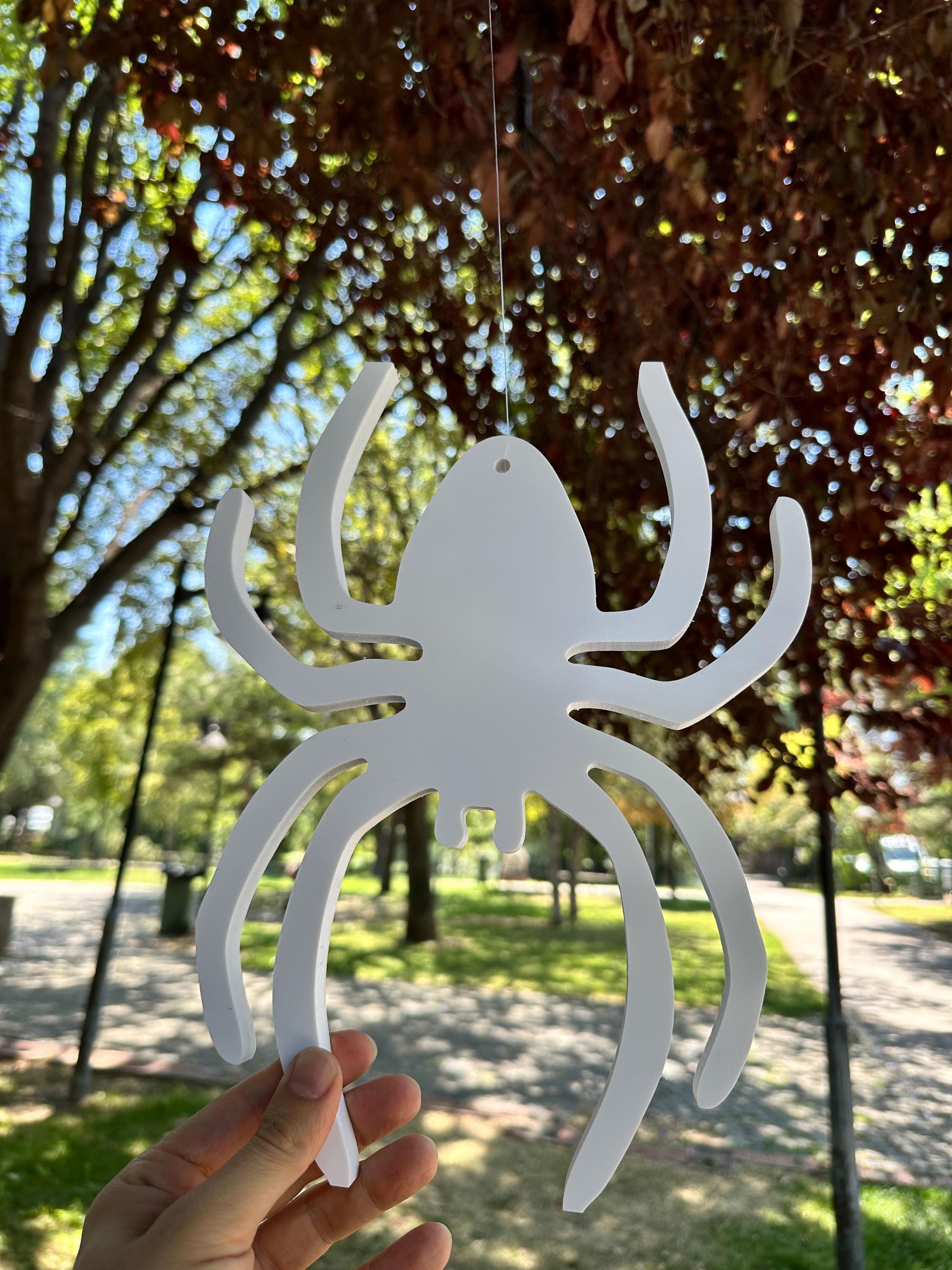 6 PCS Black Spider Halloween Decor, PVC Outdoor Hanging Set, Creepy Tree Decorations, Spooky Yard Art, Tarantula Lawn Display