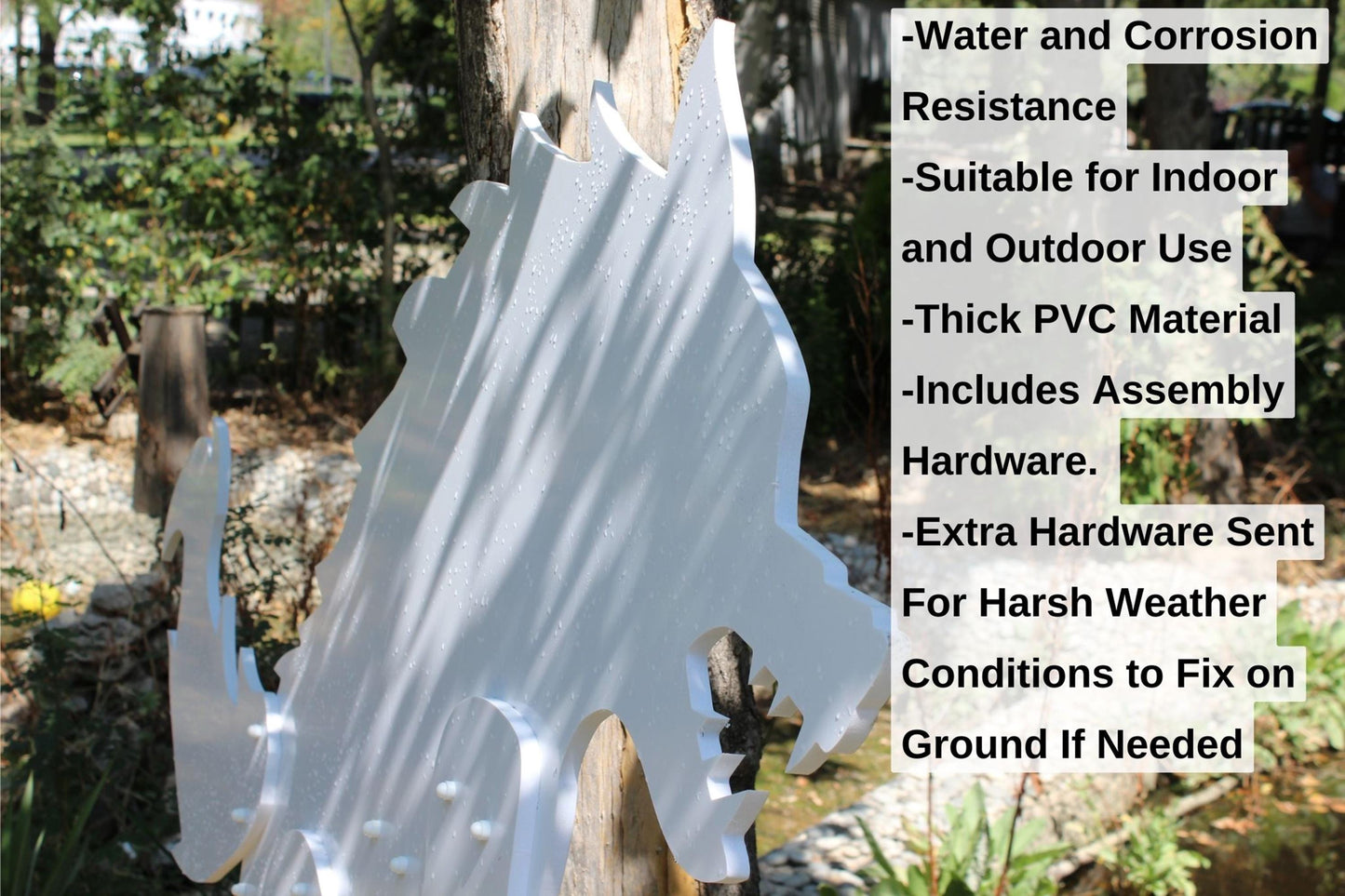 Halloween Ghost Yard Decorations, White PVC Lawn Signs for Outdoor Display, Weatherproof Front Yard Halloween Decor