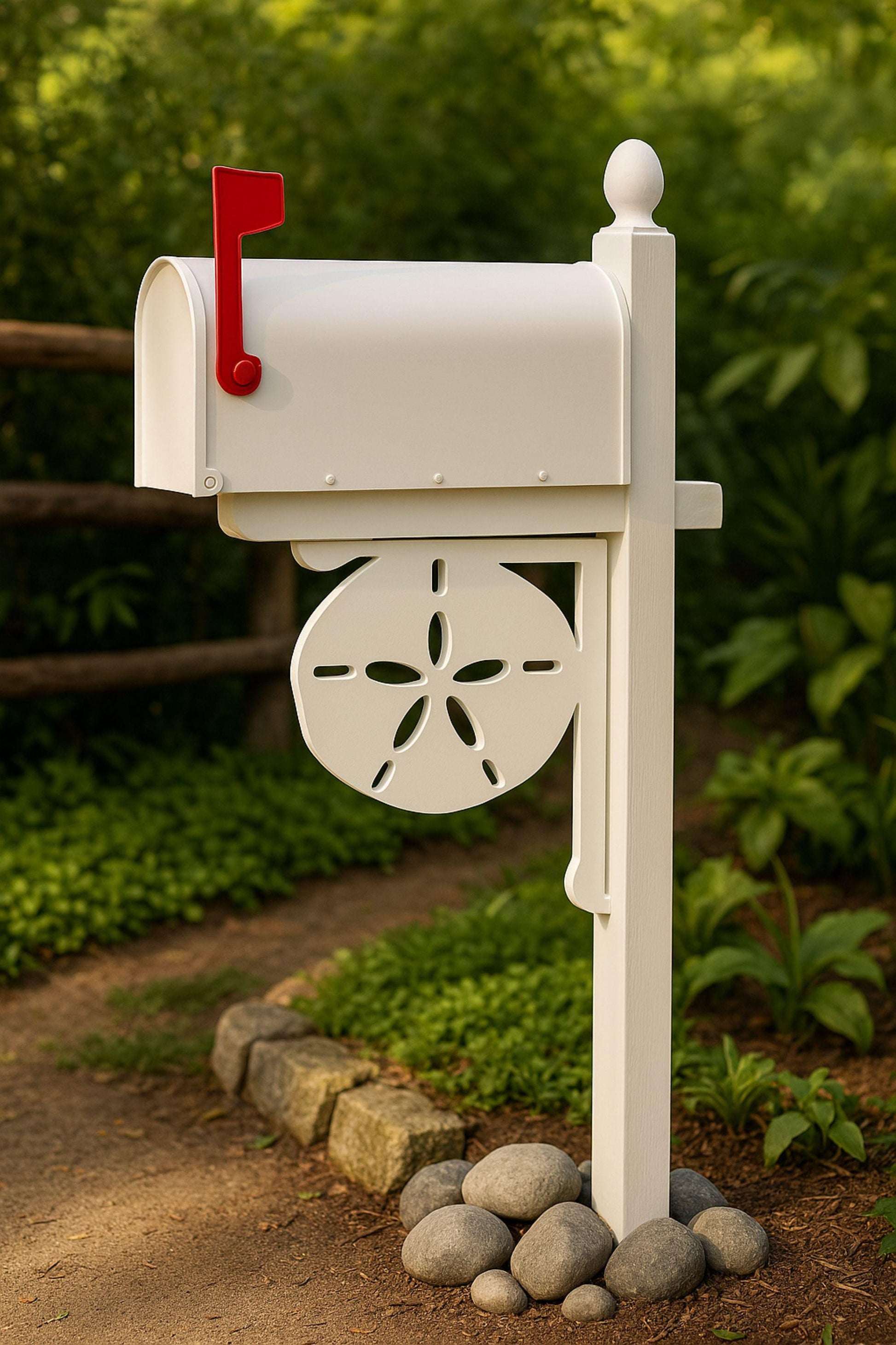 PVC Mailbox Bracket, Decorative Mailbox Mount for Yard, Weatherproof Outdoor Curb Appeal Decor