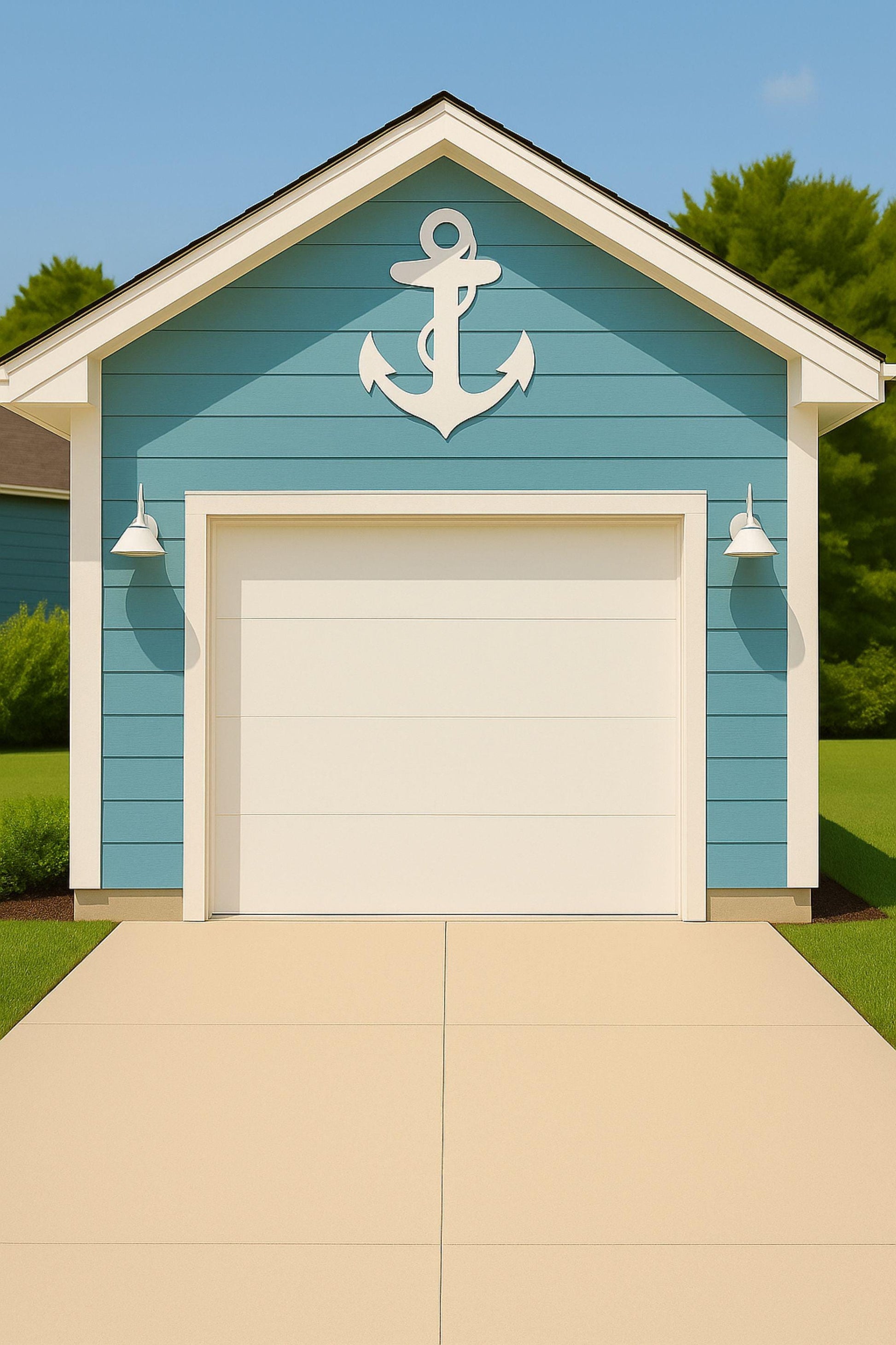 Anchor Porch Sign, Nautical PVC Wall Art for Entry or Column, Coastal Beach House Decor, Outdoor Waterproof Anchor Accent