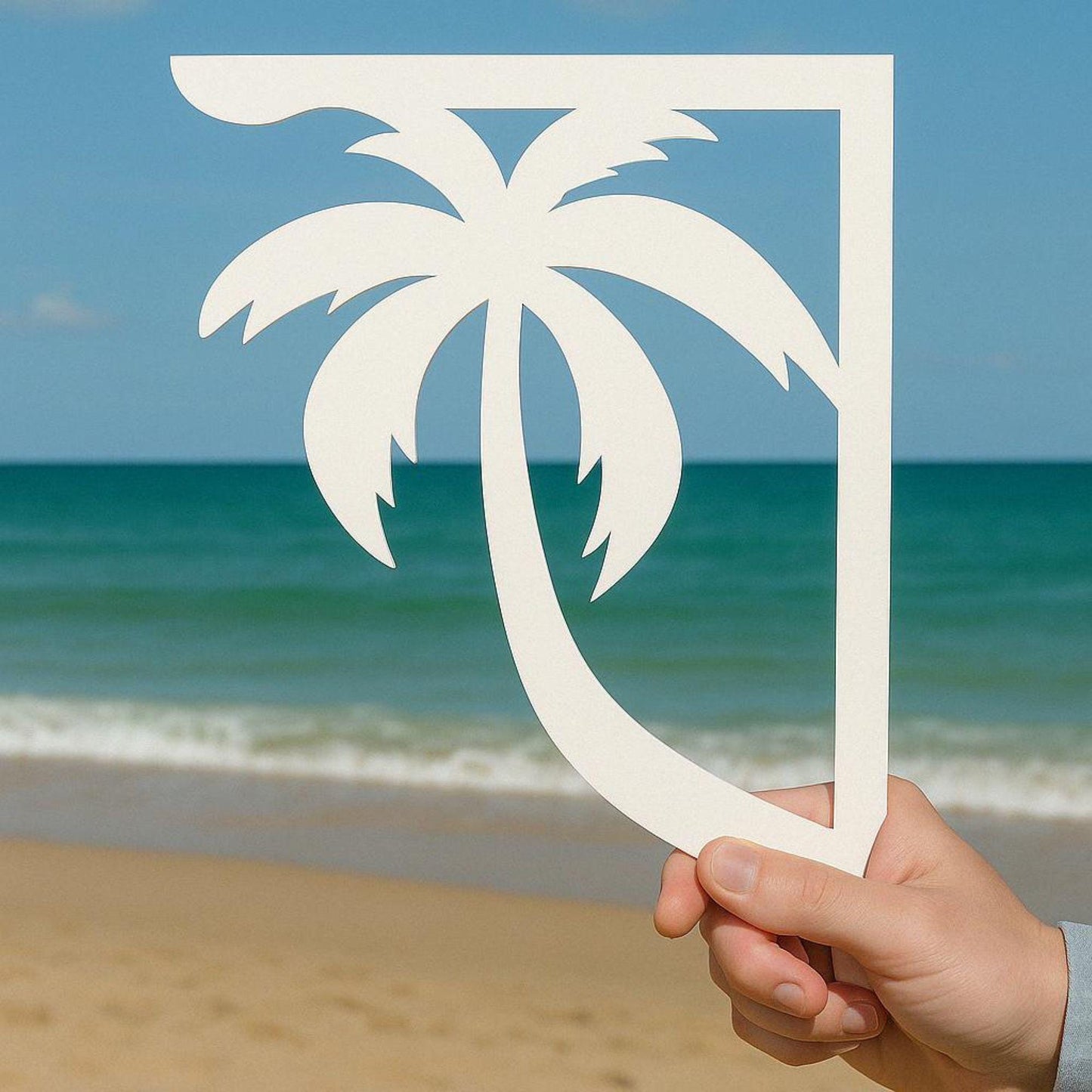 Palm Tree Mailbox Bracket, PVC Outdoor Mailbox Post Decor, Coastal Mailbox Mount, All-Weather Tropical Yard Art
