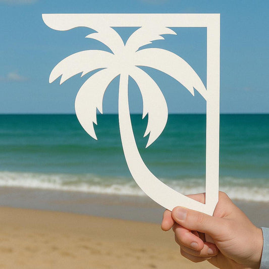 Palm Tree Mailbox Bracket, Coastal Outdoor PVC Sign for Beach House, Weatherproof Mailbox Decor, Tropical Mailbox Sign, Fathe