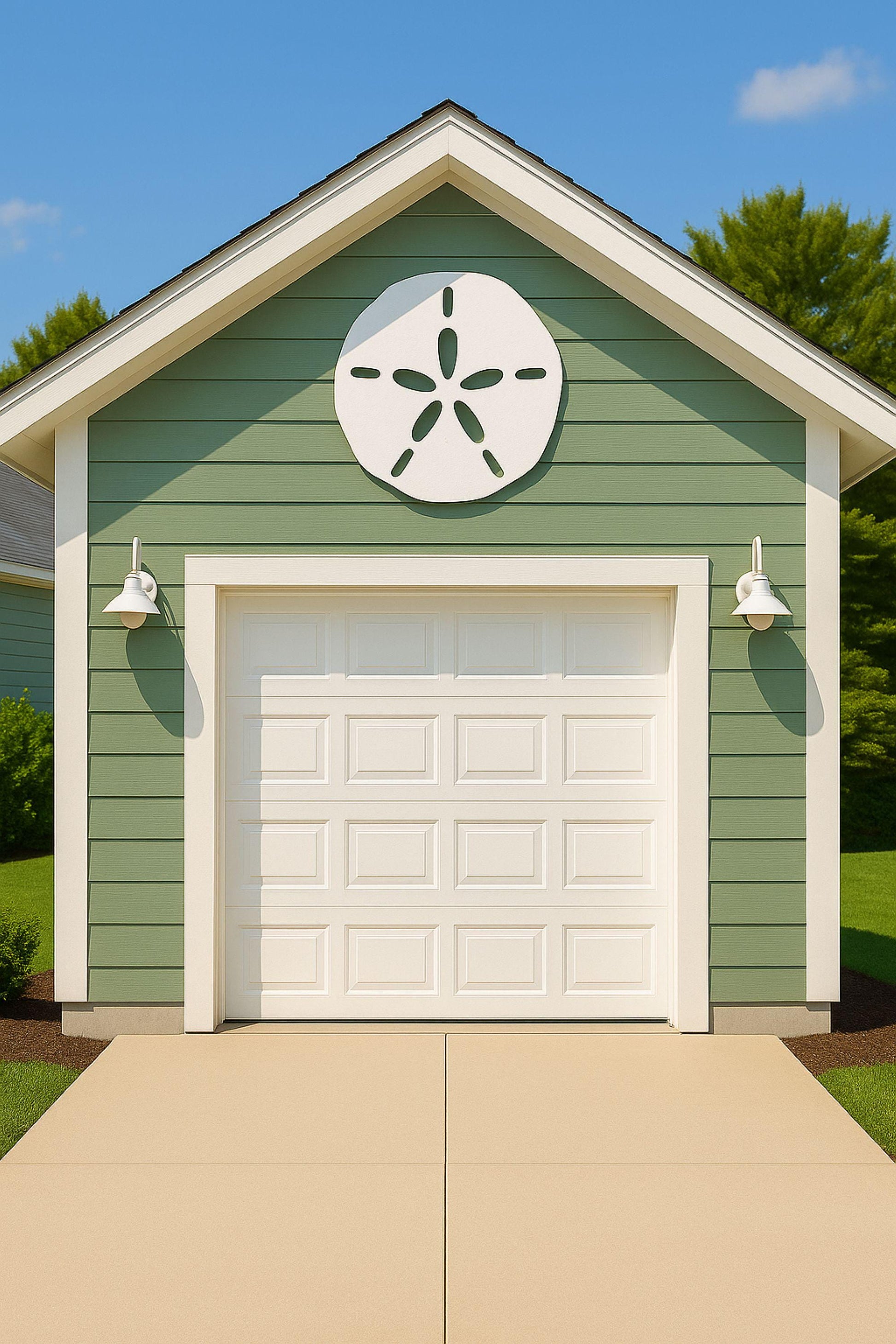 PVC Sand Dollar Wall Decor, Coastal Beach House Outdoor Sign, Weatherproof Nautical Porch Art, White Nautical Wall Accent