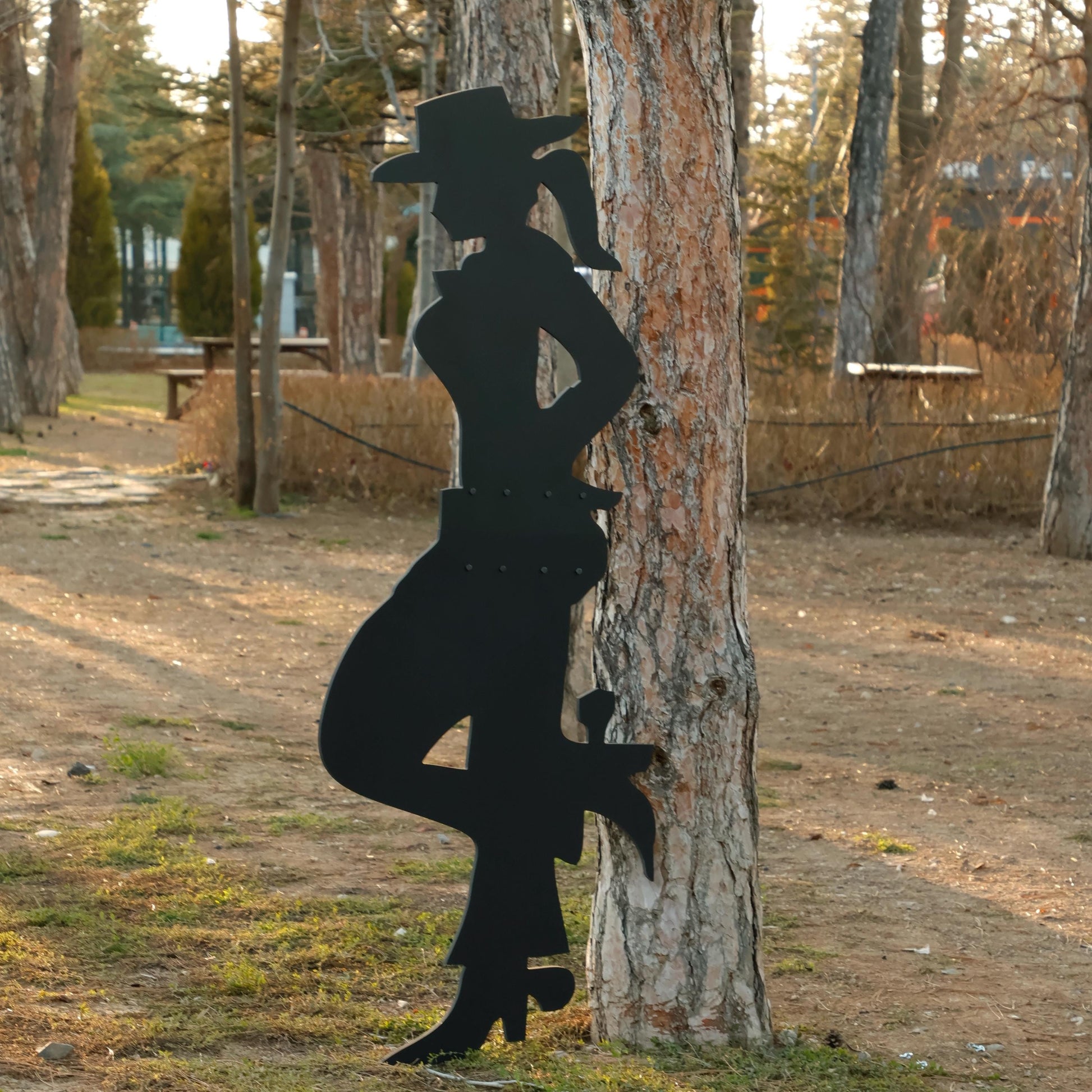 Giant Cowboy & Cowgirl Yard Display, 5 Ft All-Weather Western PVC Outdoor Decor, Ranch Silhouettes for Garden or Fence, Country Yard Art