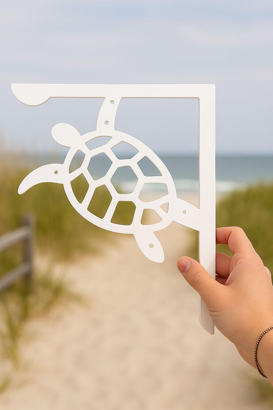 Sea Turtle Mailbox Bracket, Coastal PVC Mailbox Decor, Outdoor Nautical Sign, Waterproof Beach House Accent, Marine Animal Gi