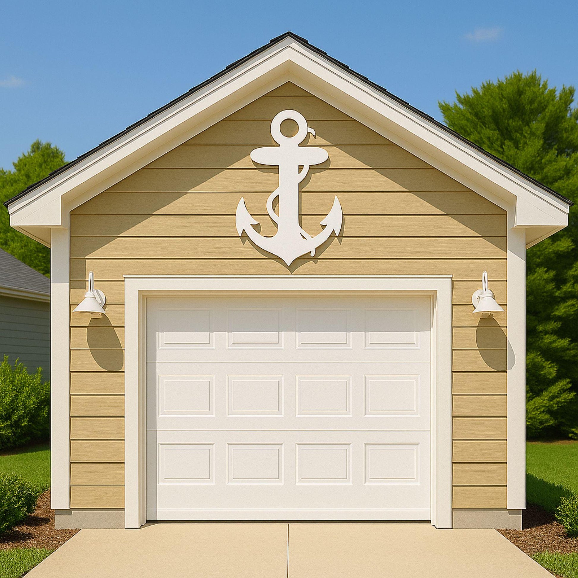 Large Anchor Wall Art, Coastal PVC Nautical Sign