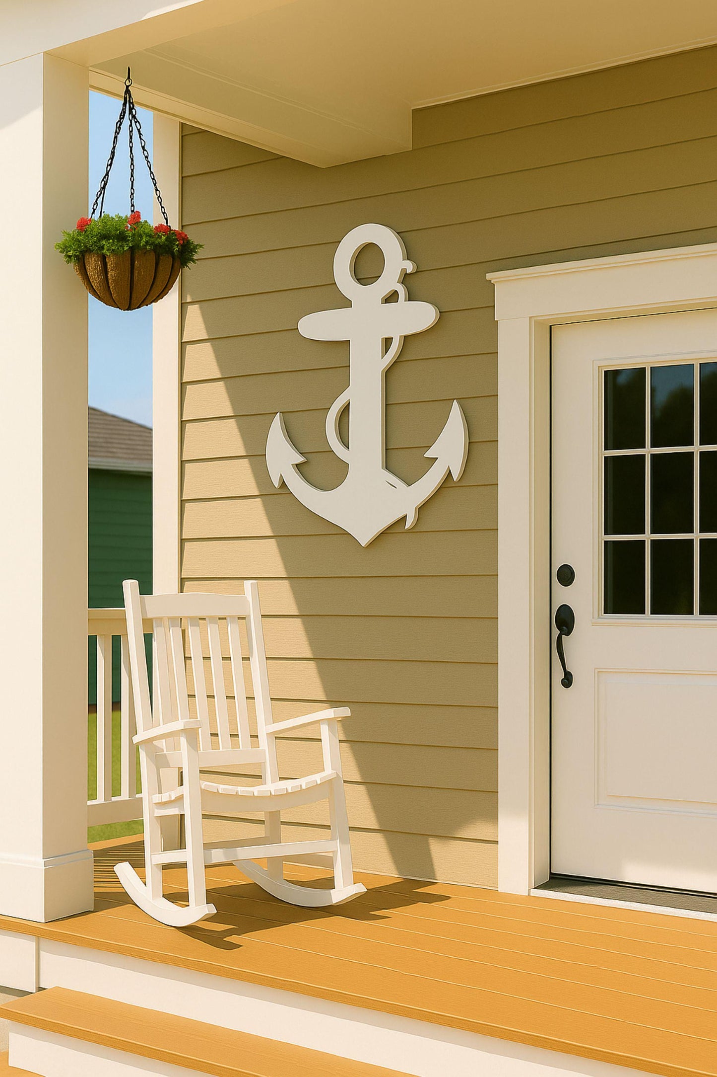 Large Anchor Wall Art, Coastal PVC Nautical Sign