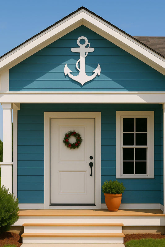 Large Anchor Wall Art, Coastal PVC Nautical Sign