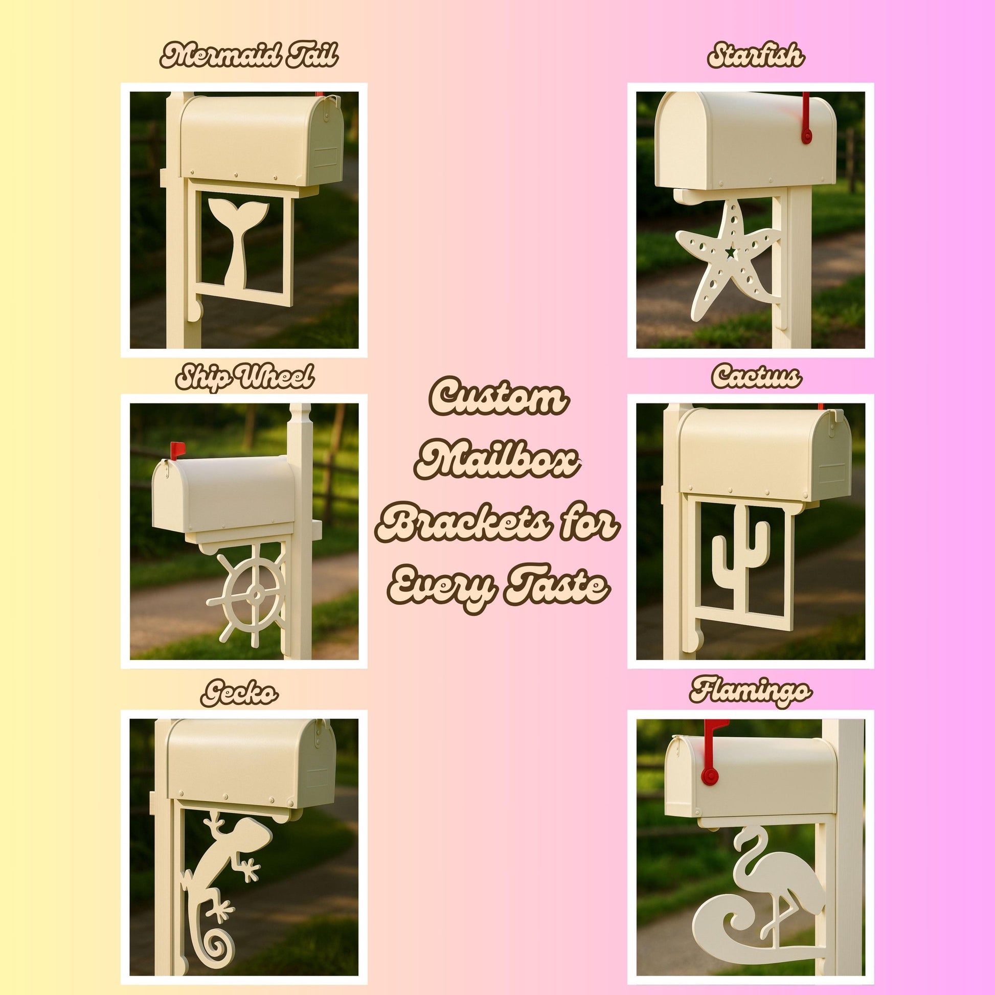 PVC Mailbox Bracket, Decorative Mailbox Mount for Yard, Weatherproof Outdoor Curb Appeal Decor
