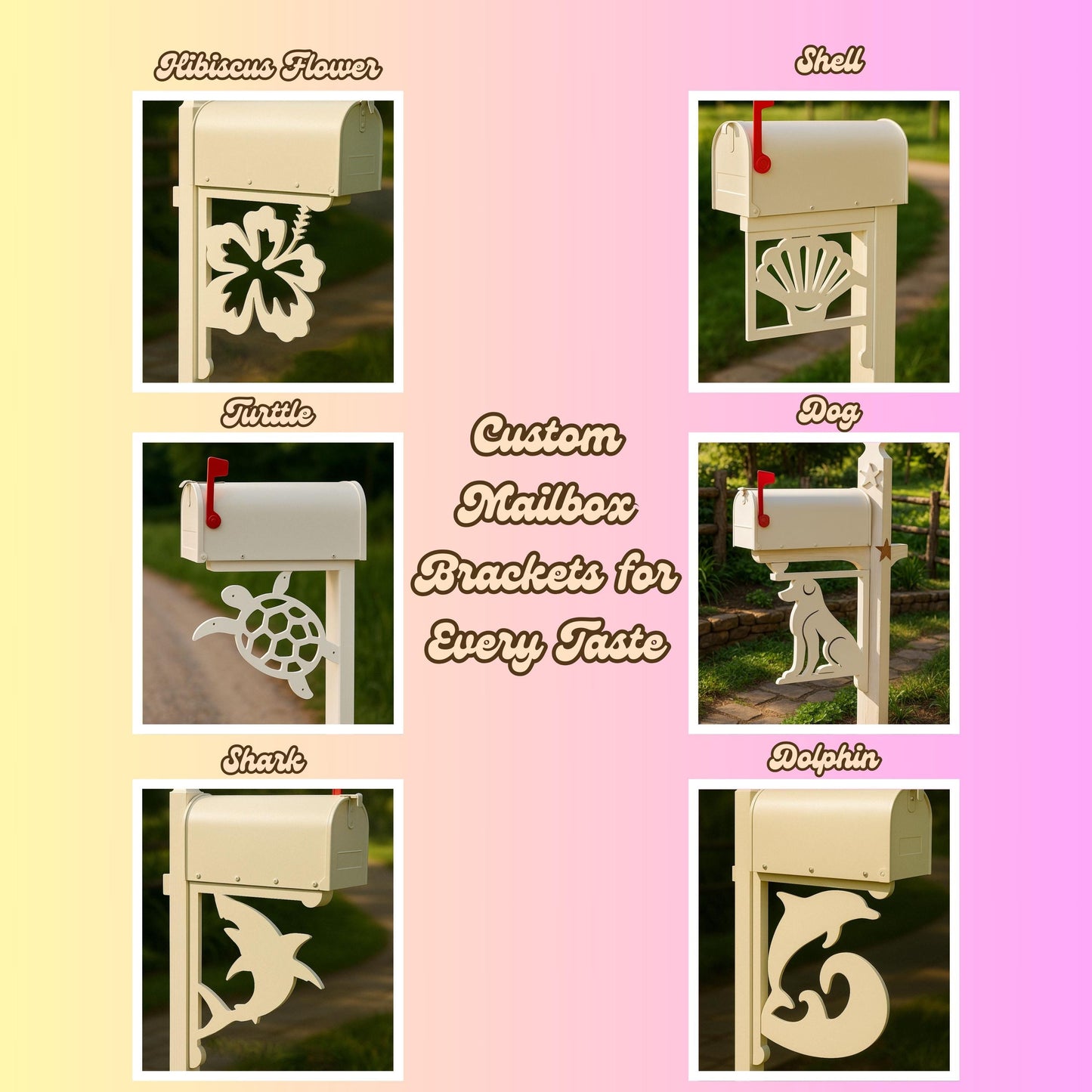 PVC Mailbox Bracket, Decorative Mailbox Mount for Yard, Weatherproof Outdoor Curb Appeal Decor