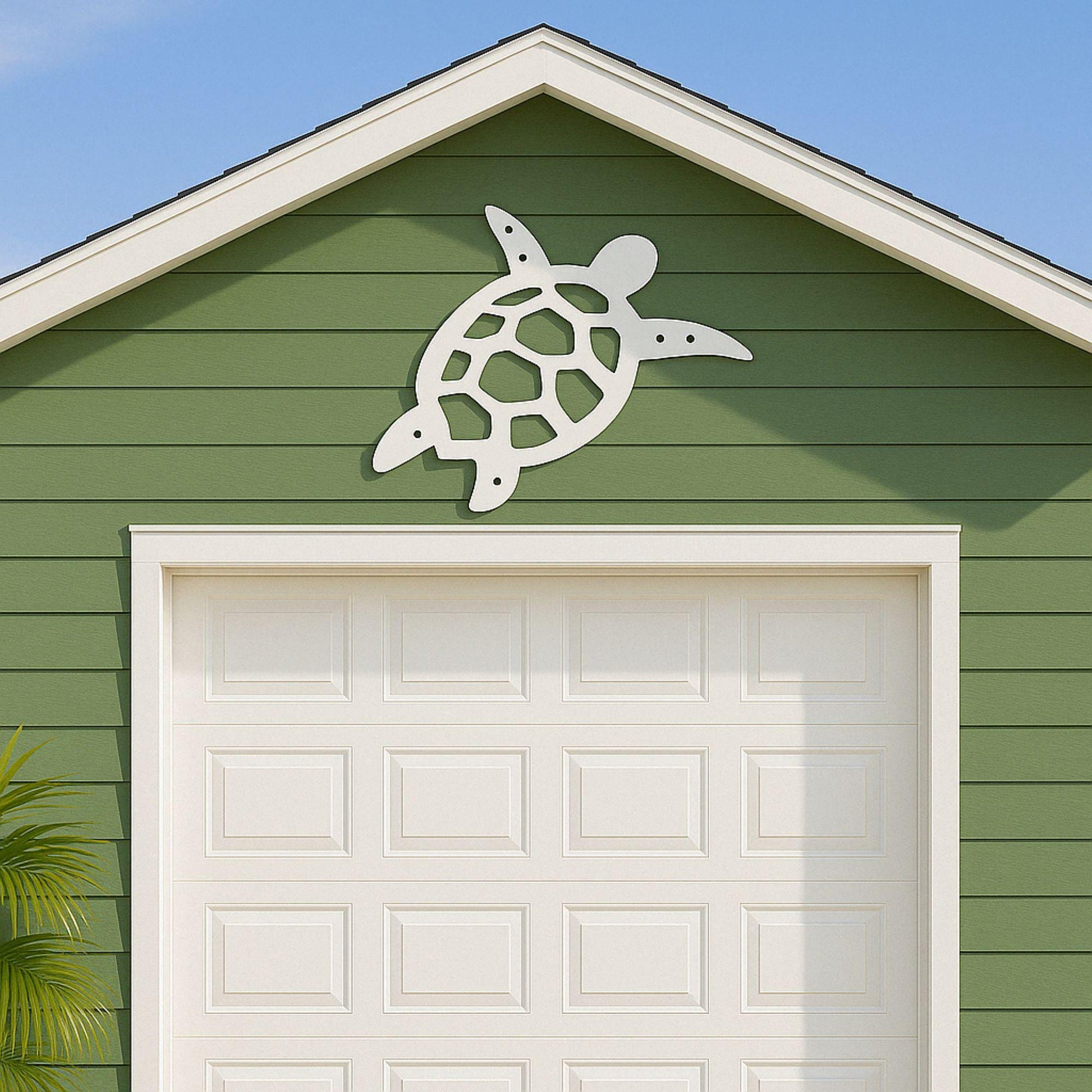 PVC Turtle Porch Sign, Coastal Beach House Decor, White Nautical Outdoor Art, Summer Porch Column Accent, Weatherproof Yard S