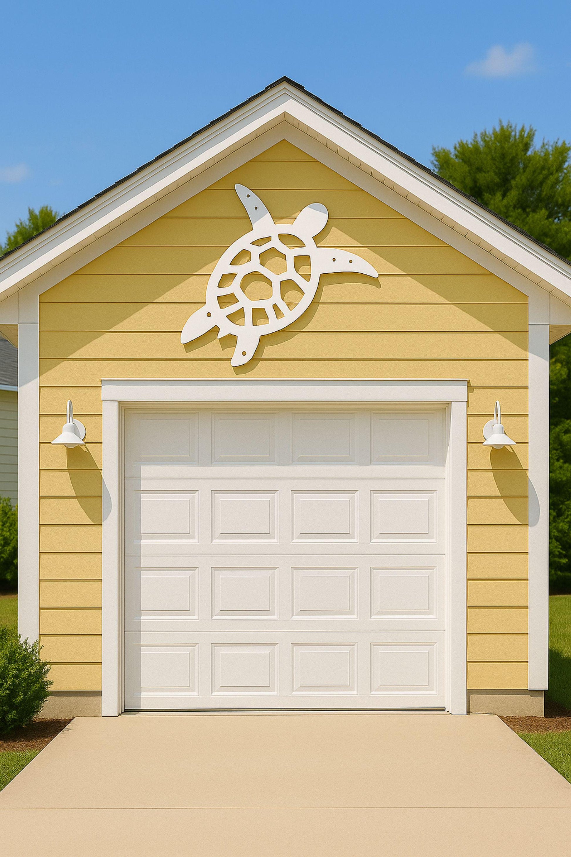 PVC Turtle Porch Sign, Coastal Beach House Decor, White Nautical Outdoor Art, Summer Porch Column Accent, Weatherproof Yard S