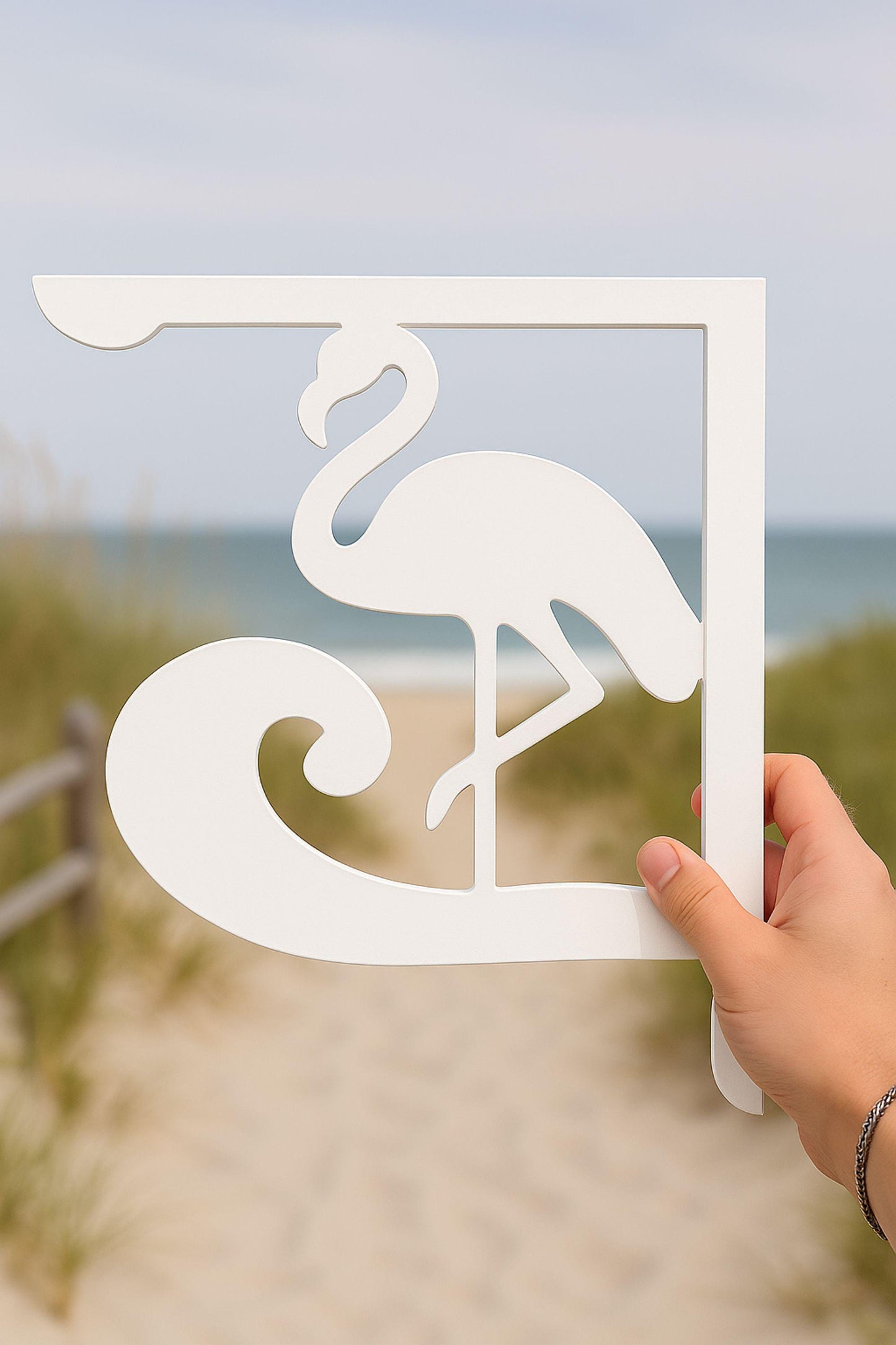 Flamingo Mailbox Bracket, Weatherproof PVC Mailbox Accent, Coastal Outdoor Mailbox Decor, Flamingo Post Mount, Tropical Mailb