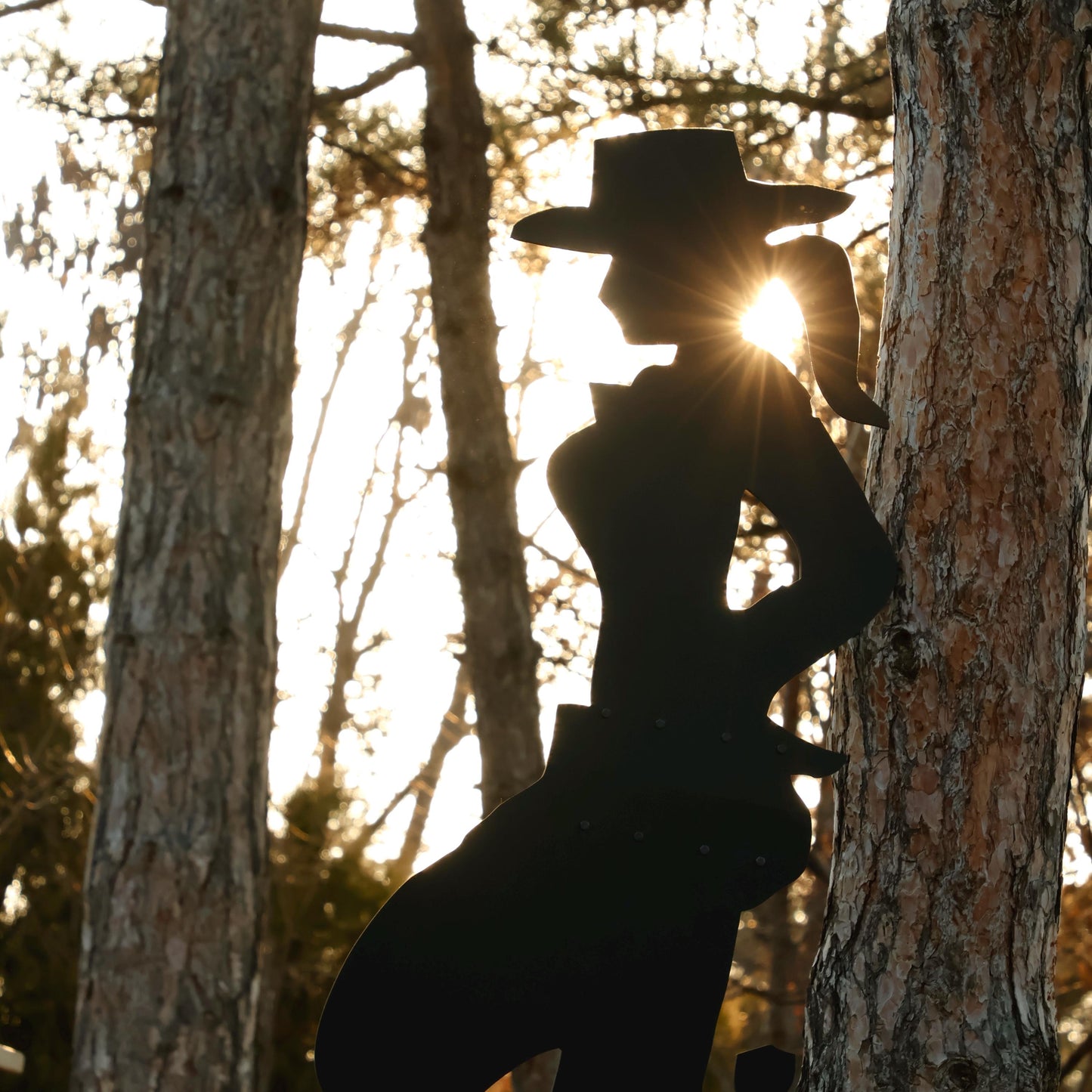 Giant Cowboy & Cowgirl Yard Display, 5 Ft All-Weather Western PVC Outdoor Decor, Ranch Silhouettes for Garden or Fence, Country Yard Art