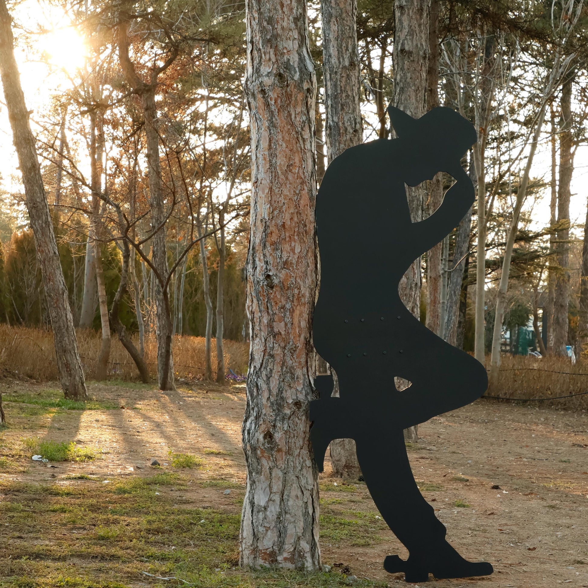 Giant Cowboy & Cowgirl Yard Display, 5 Ft All-Weather Western PVC Outdoor Decor, Ranch Silhouettes for Garden or Fence, Country Yard Art