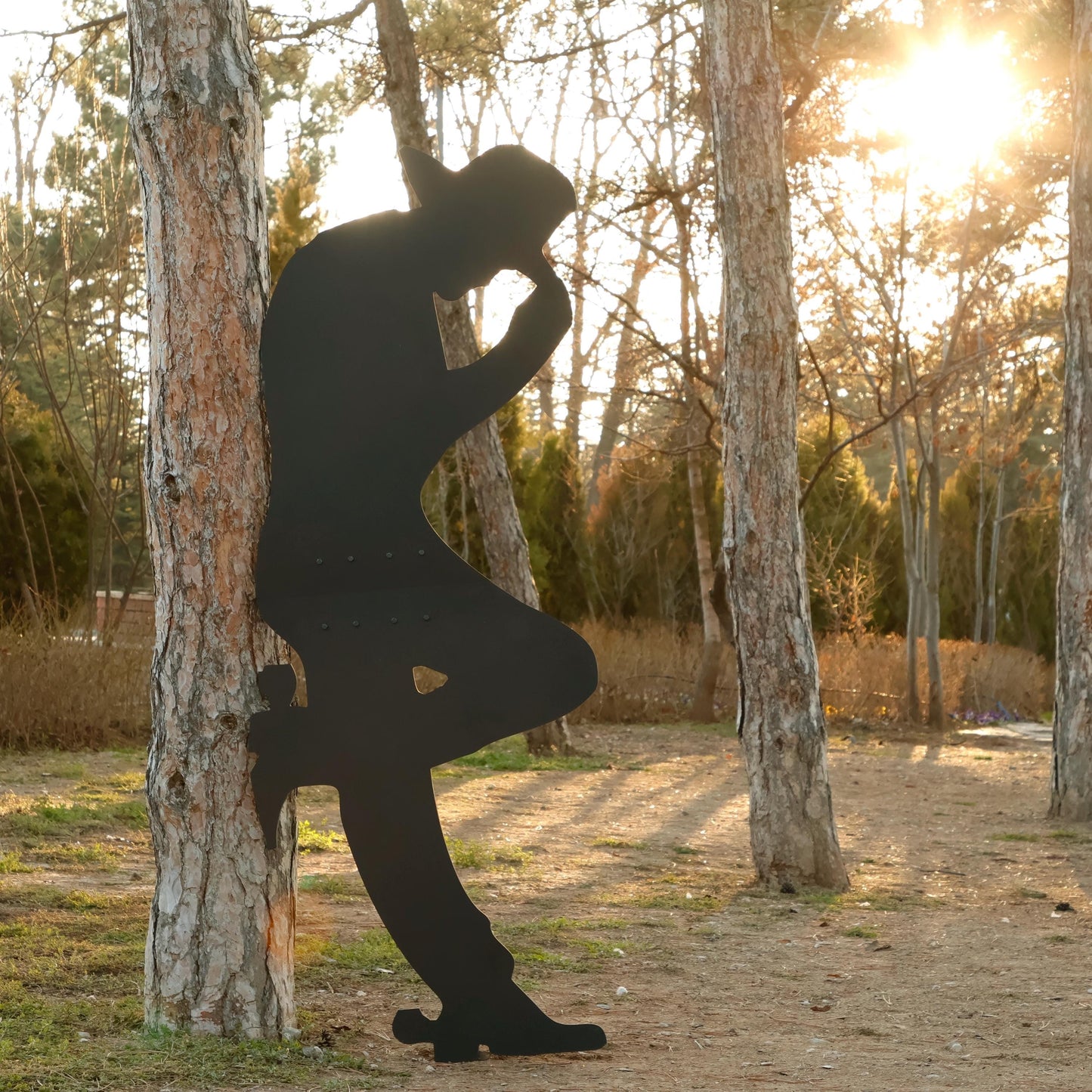 Giant Cowboy & Cowgirl Yard Display, 5 Ft All-Weather Western PVC Outdoor Decor, Ranch Silhouettes for Garden or Fence, Country Yard Art