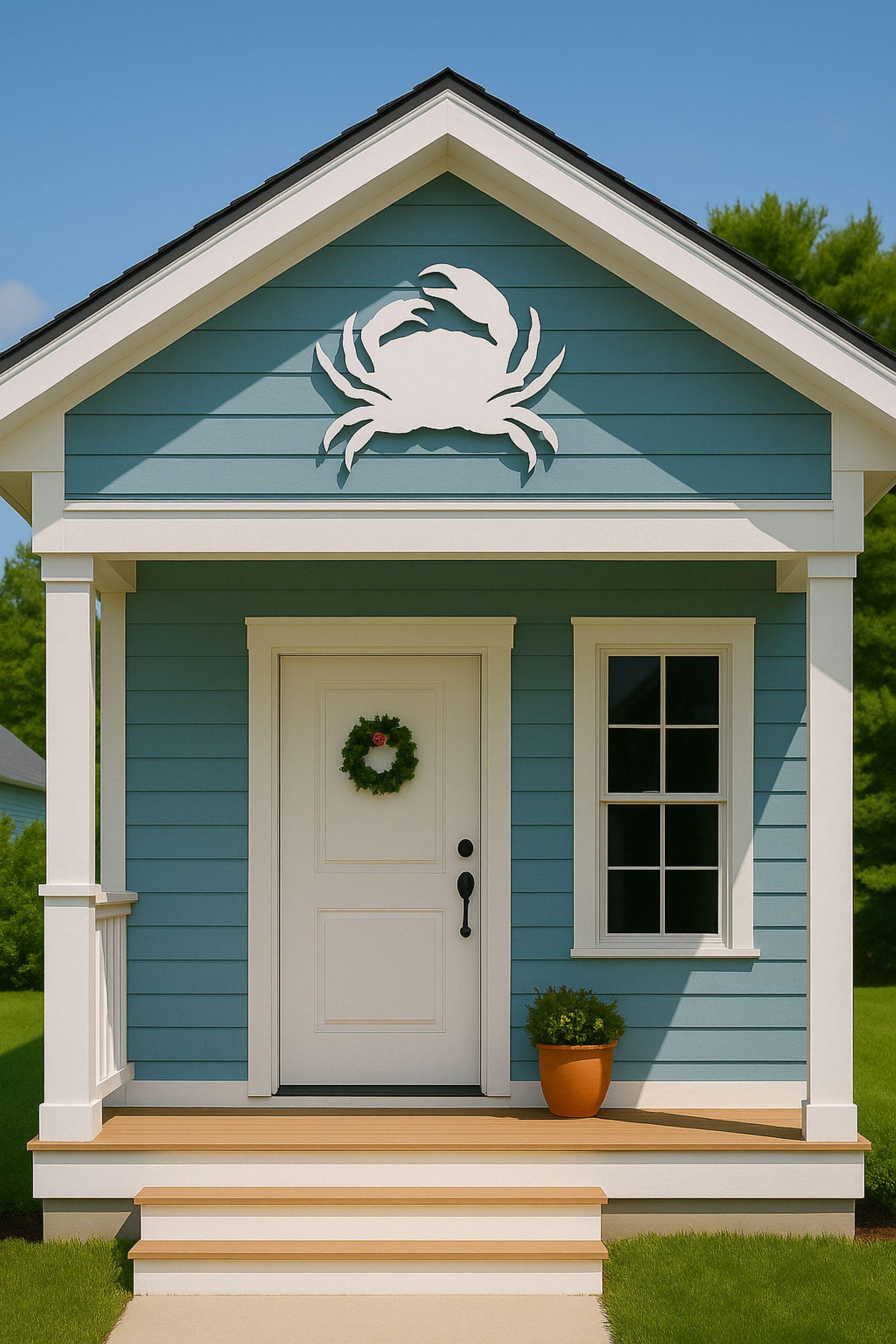 Large Crab Wall Decor, Coastal PVC Outdoor Sign, Nautical Beach Art for Gable, Siding or Porch Decoration
