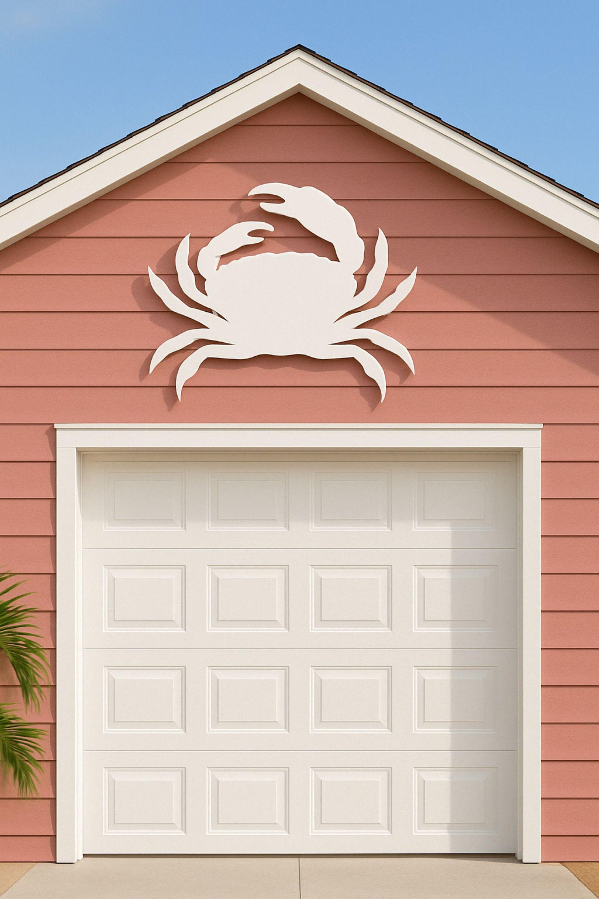 Large Crab Wall Decor, Coastal PVC Outdoor Sign, Nautical Beach Art for Gable, Siding or Porch Decoration