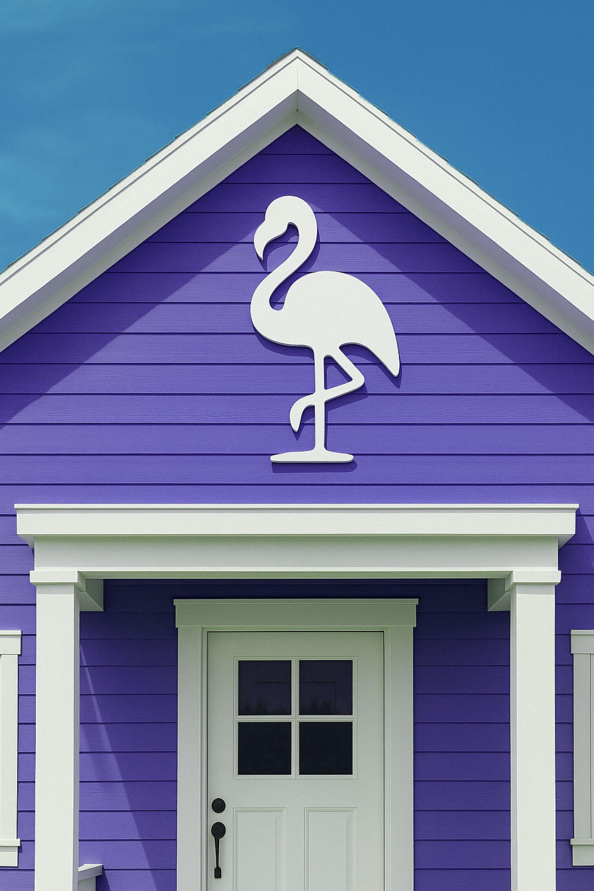 Coastal Flamingo Wall Decor, Outdoor PVC Flamingo Sign for Beach House, Tropical Pink Bird Porch or Gable Accent, Waterproof 