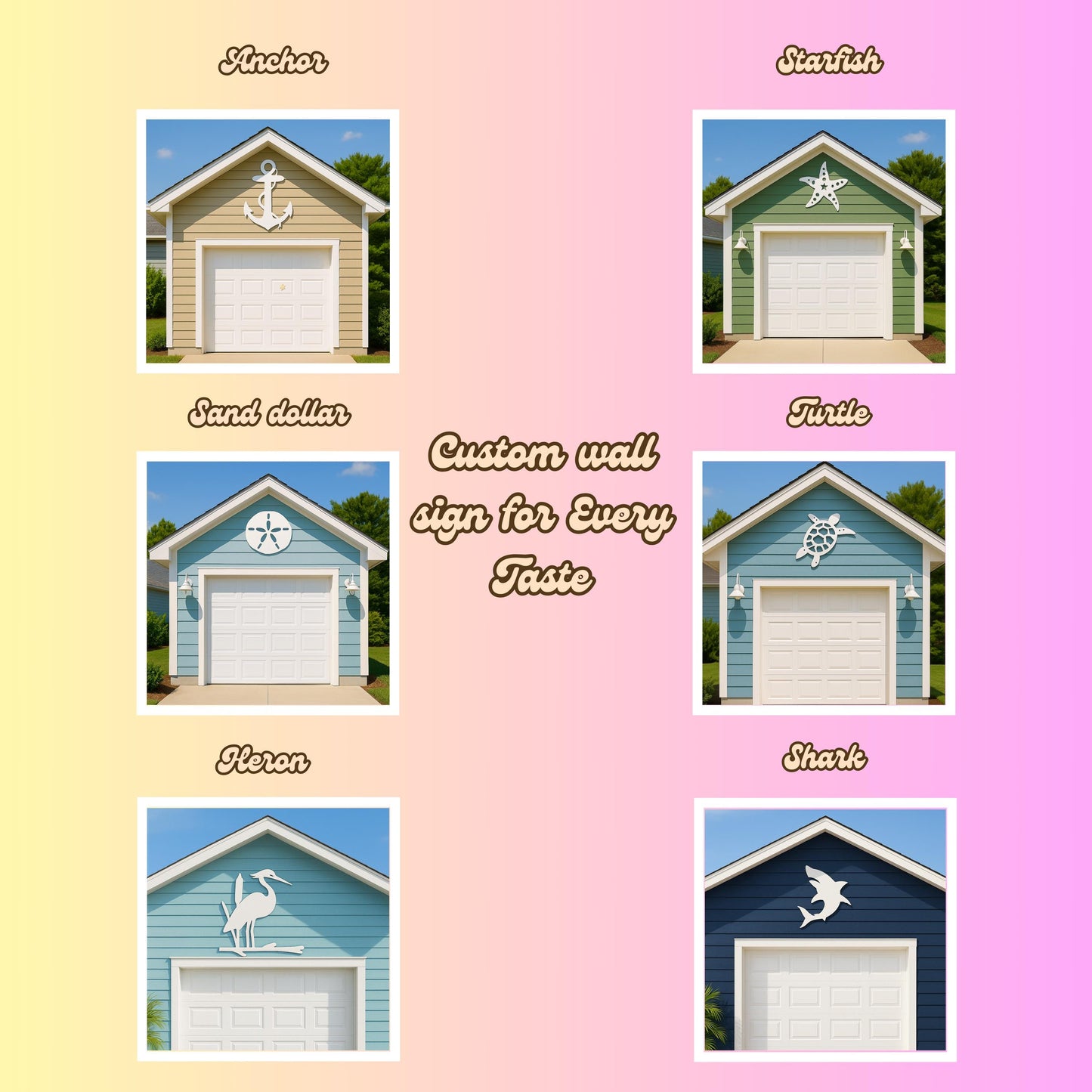 Monstera Leaf Wall Art, Tropical Outdoor PVC Sign for Garage or Gable, Waterproof Jungle Decor, Porch or House Exterior Decor