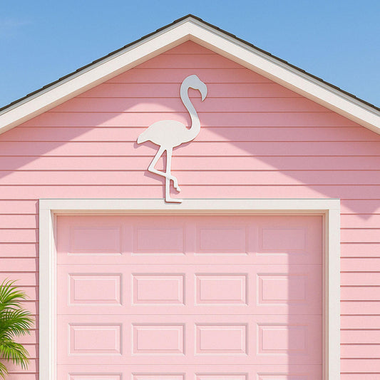 Coastal Flamingo Wall Decor, Outdoor PVC Flamingo Sign for Beach House, Tropical Pink Bird Porch or Gable Accent, Waterproof 