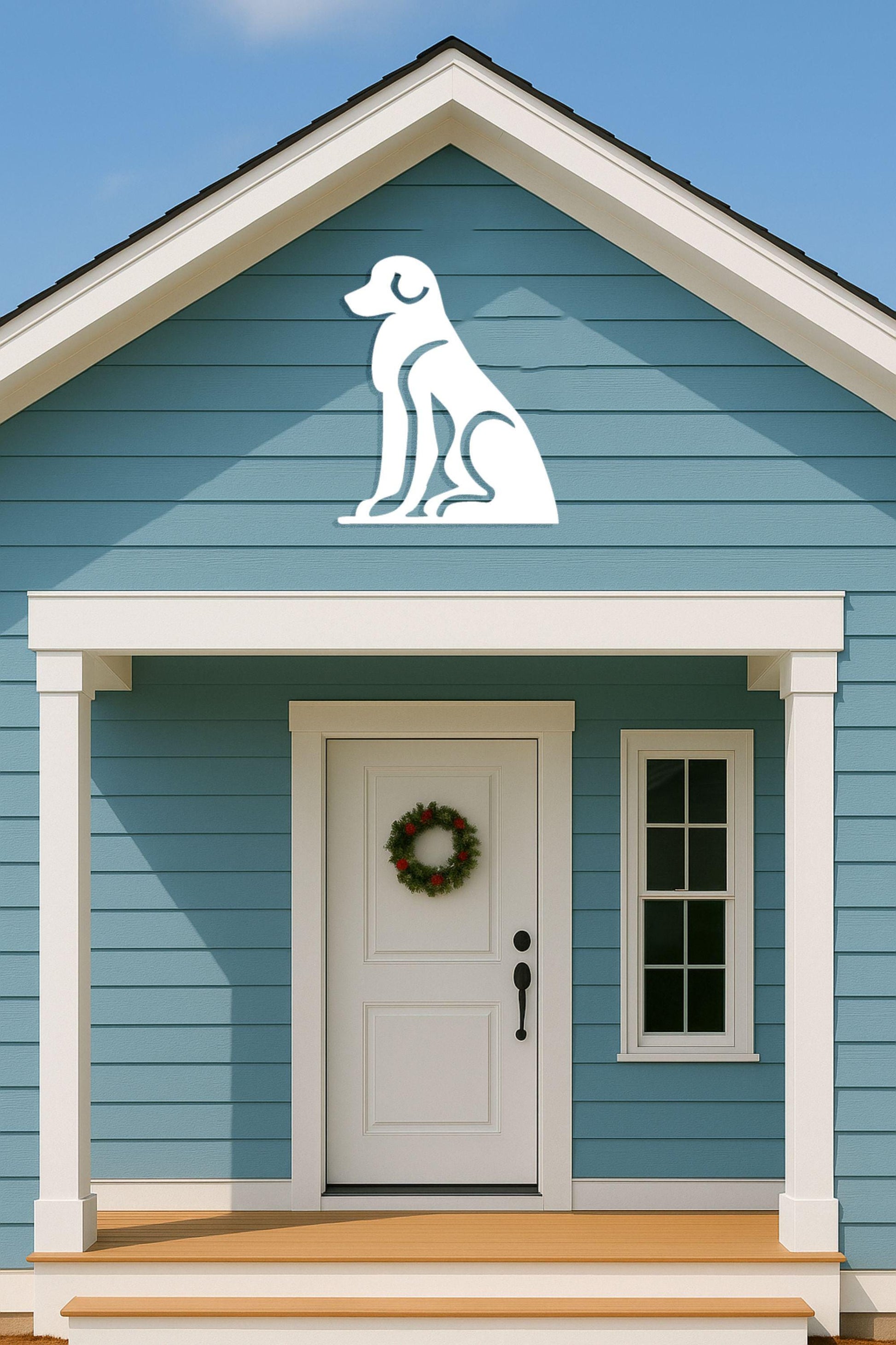 Large Dog Wall Art, Outdoor PVC Dog Sign for Porch or Gable, Waterproof Pet Decor, Weatherproof Garage Wall Accent