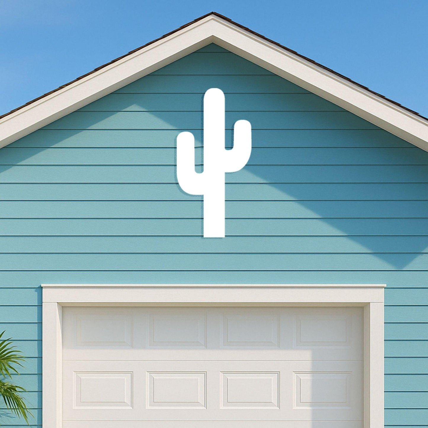 Large Cactus Wall Art, Outdoor PVC Sign for Garage or Gable, Weatherproof Desert Decor, Southwestern Porch Decoration