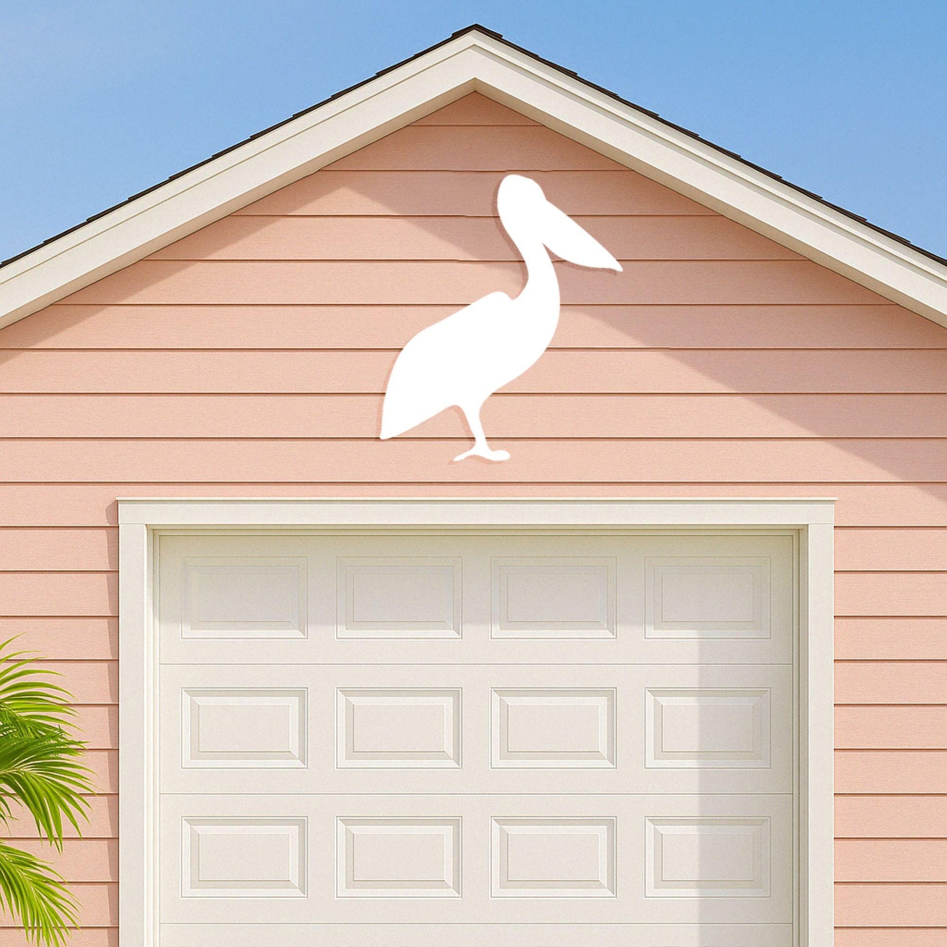 Large Pelican Wall Art, Outdoor PVC Sign for Garage or Gable, Weatherproof Coastal Bird Decor, Beach House Exterior Decoratio