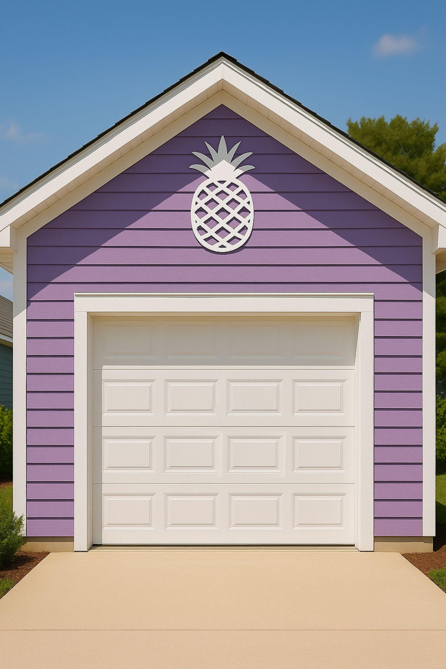Pineapple Outdoor Wall Art, Tropical PVC Beach House Decor, Coastal Welcome Sign for Porch, Gable, or Entryway