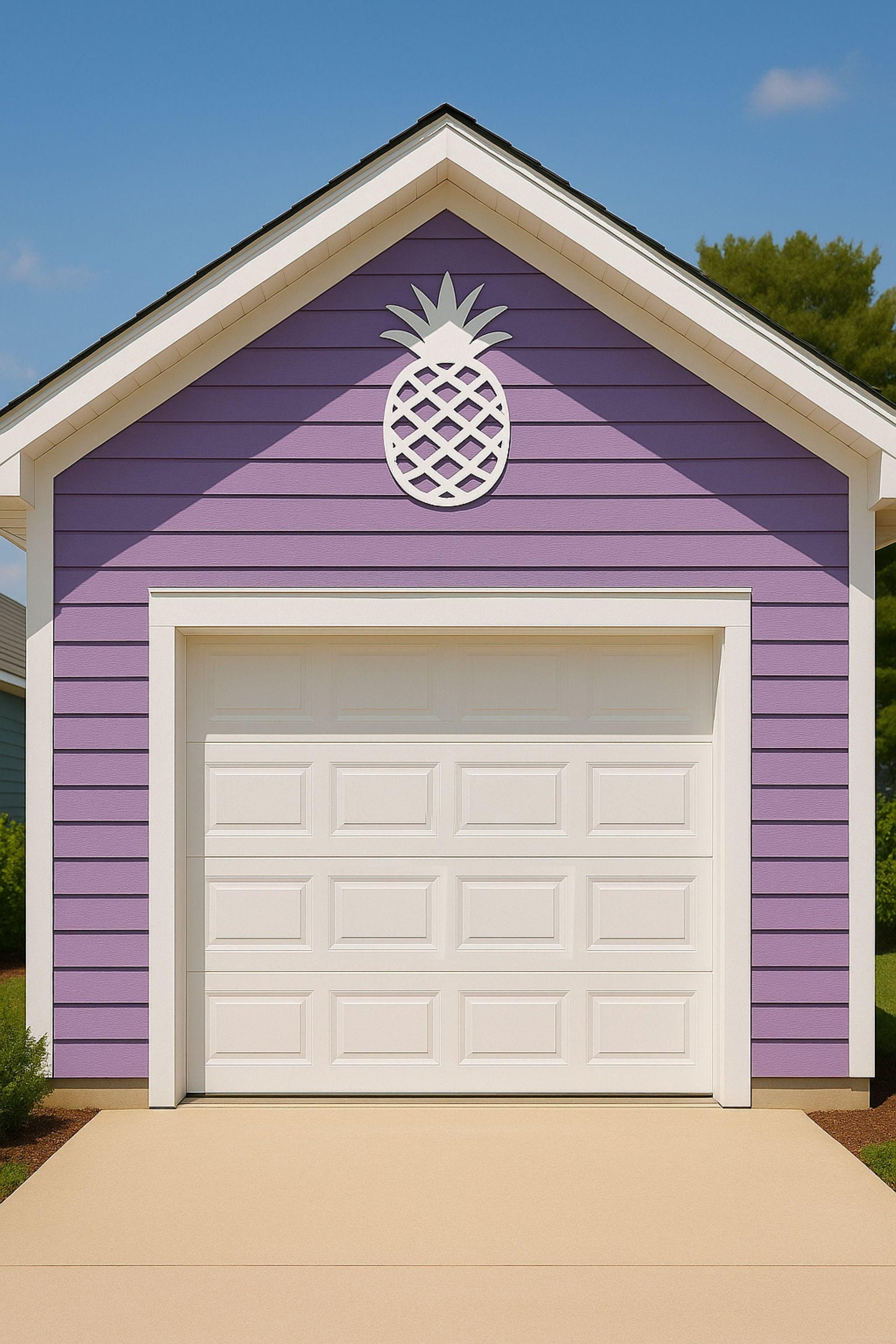 Pineapple Outdoor Wall Art, Tropical PVC Beach House Decor, Coastal Welcome Sign for Porch, Gable, or Entryway