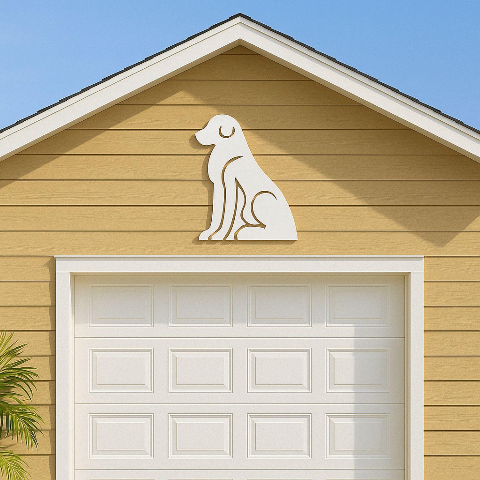 Large Dog Wall Art, Outdoor PVC Dog Sign for Porch or Gable, Waterproof Pet Decor, Weatherproof Garage Wall Accent