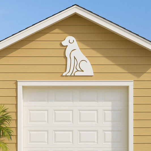 Large Dog Wall Art, Outdoor PVC Dog Sign for Porch or Gable, Waterproof Pet Decor, Weatherproof Garage Wall Accent