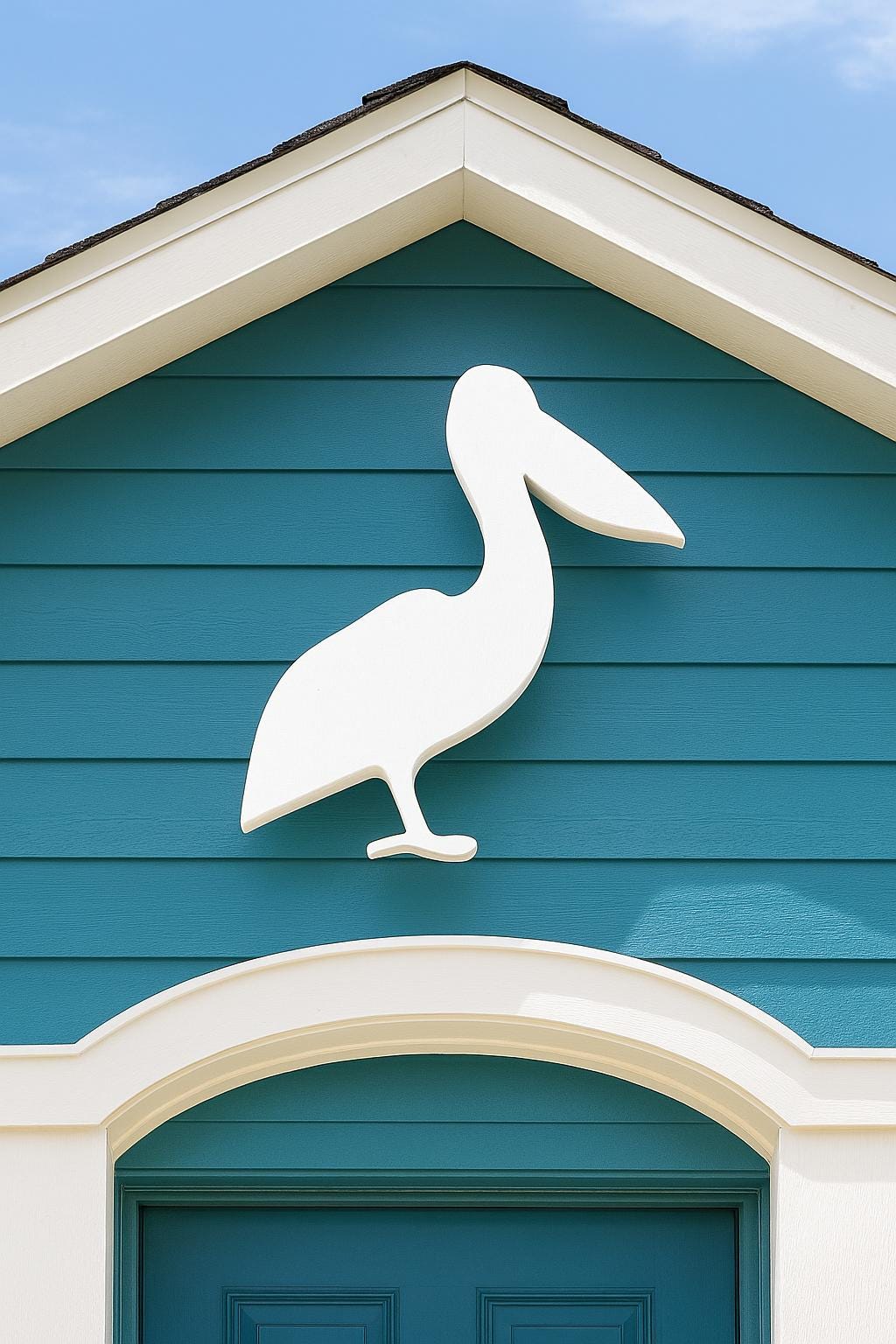 Large Pelican Wall Art, Outdoor PVC Sign for Garage or Gable, Weatherproof Coastal Bird Decor, Beach House Exterior Decoratio