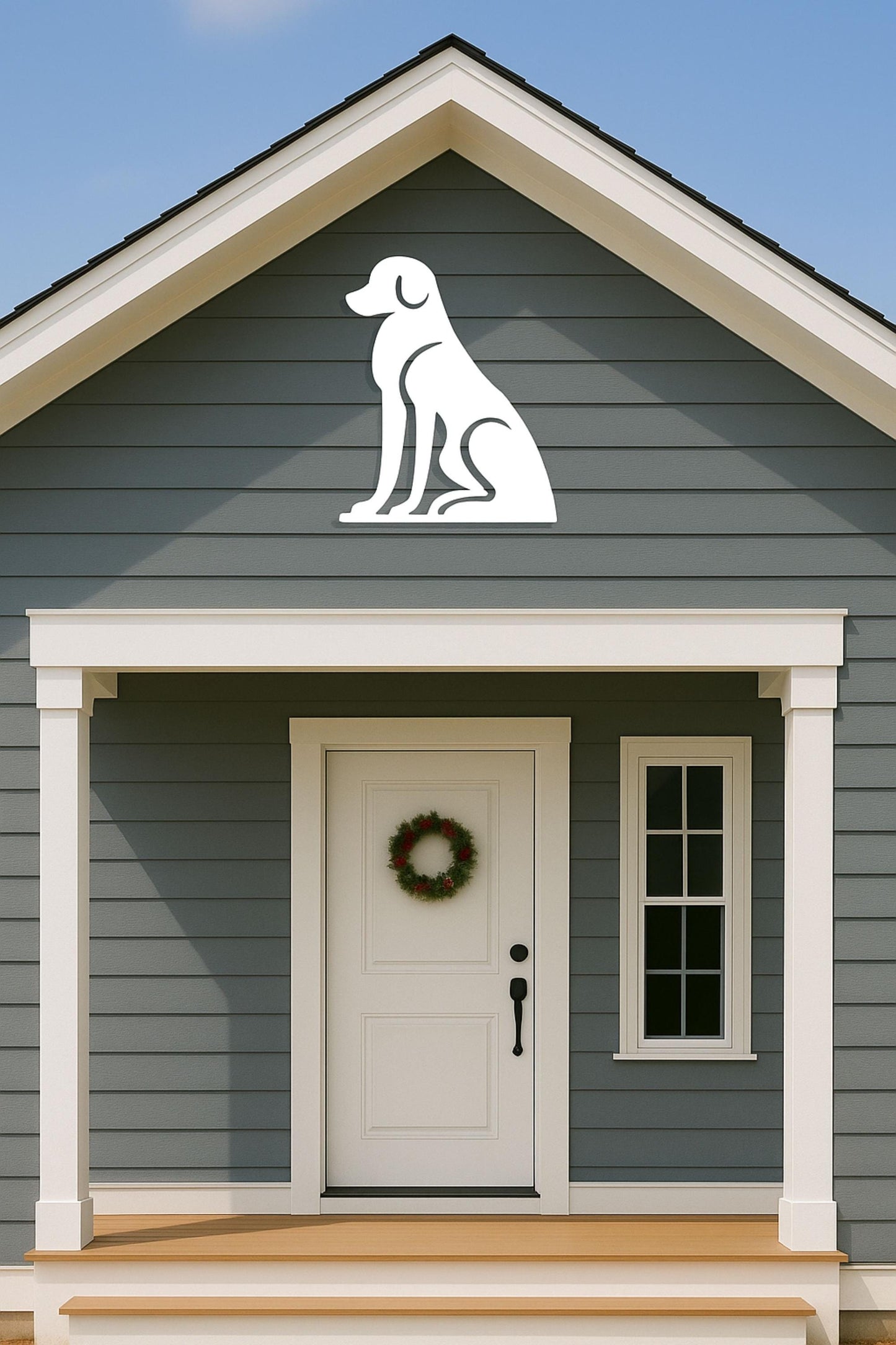 Large Dog Wall Art, Outdoor PVC Dog Sign for Porch or Gable, Waterproof Pet Decor, Weatherproof Garage Wall Accent