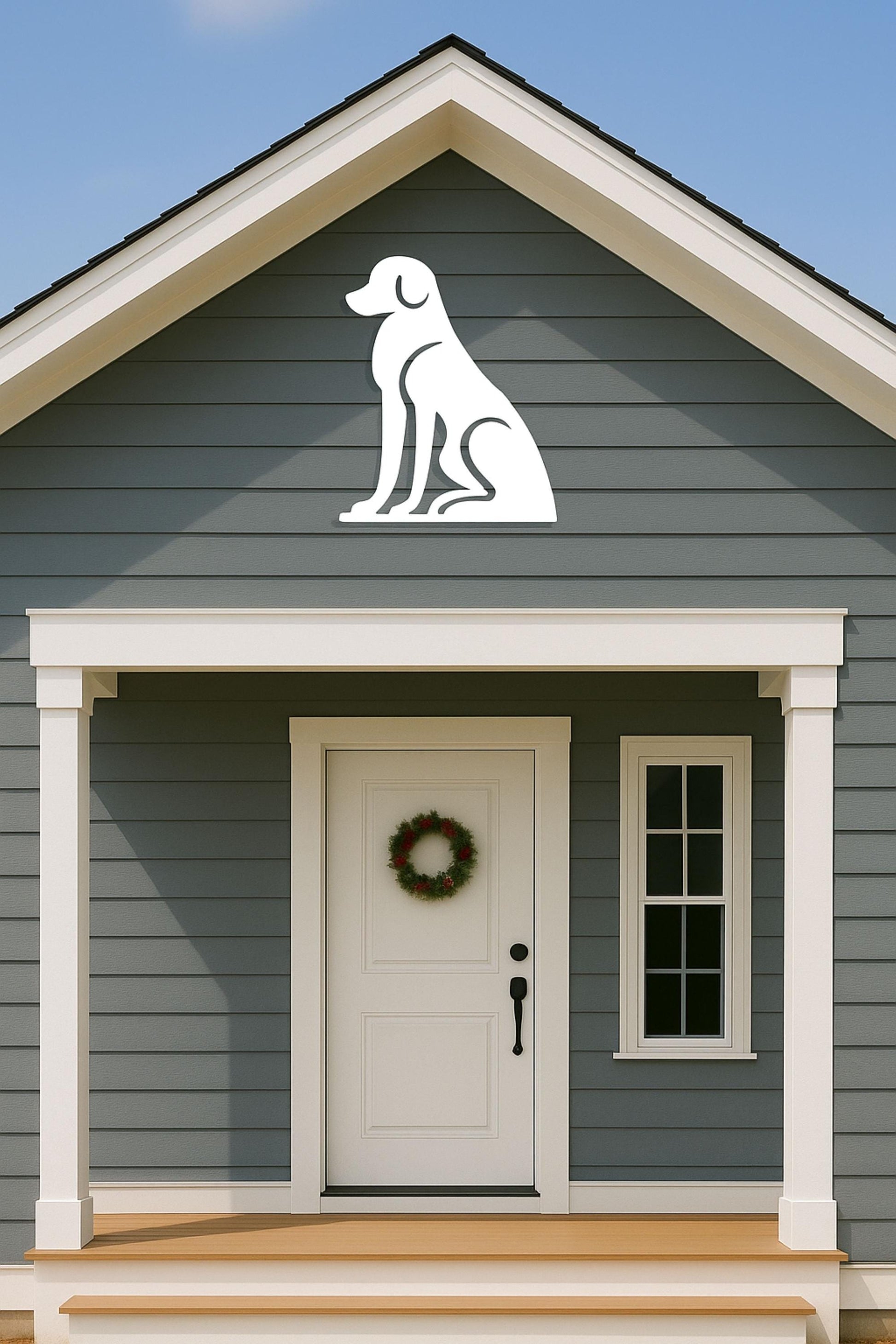 Large Dog Wall Art, Outdoor PVC Dog Sign for Porch or Gable, Waterproof Pet Decor, Weatherproof Garage Wall Accent