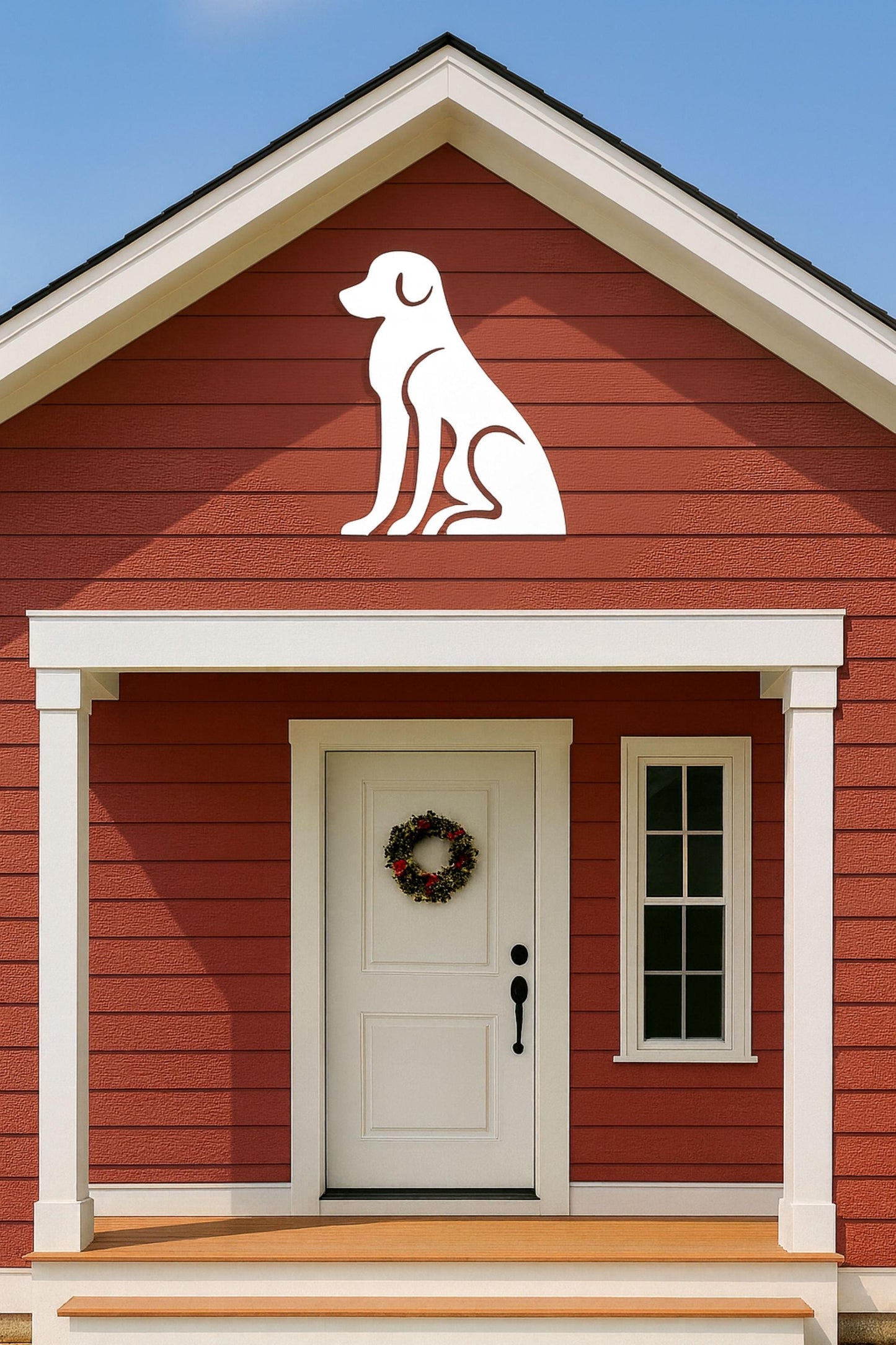 Large Dog Wall Art, Outdoor PVC Dog Sign for Porch or Gable, Waterproof Pet Decor, Weatherproof Garage Wall Accent