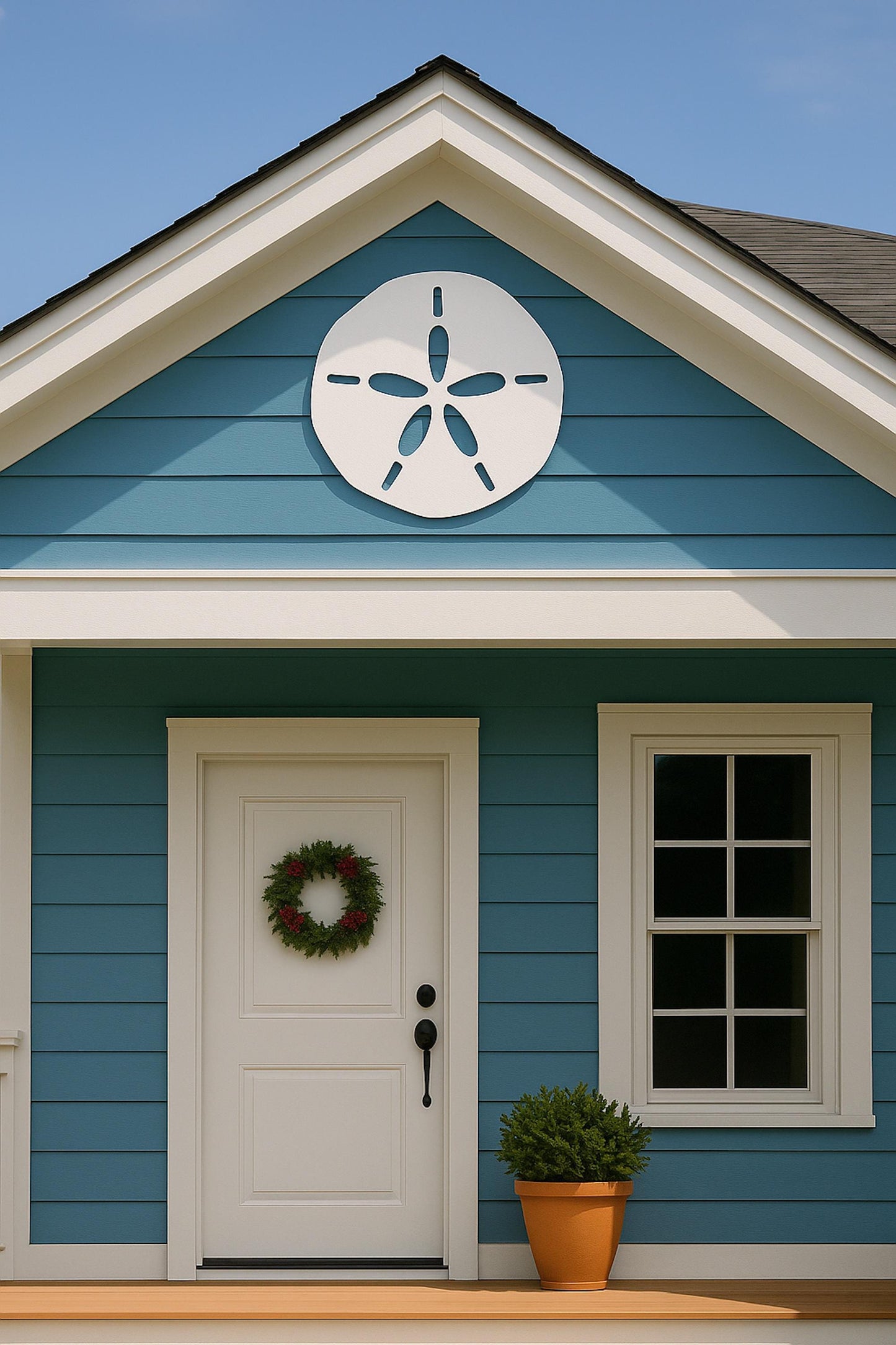 PVC Sand Dollar Wall Decor, Coastal Beach House Outdoor Sign, Weatherproof Nautical Porch Art, White Nautical Wall Accent