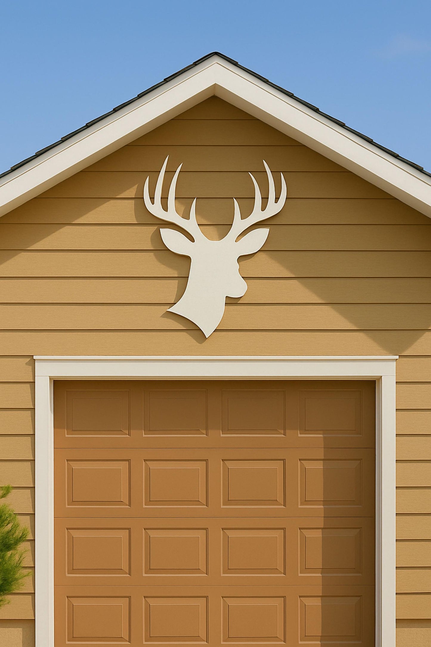Deer Head Wall Art, Large Rustic Outdoor PVC Sign, Weatherproof Cabin or Lodge Decor, Antler Garage or Porch Sign
