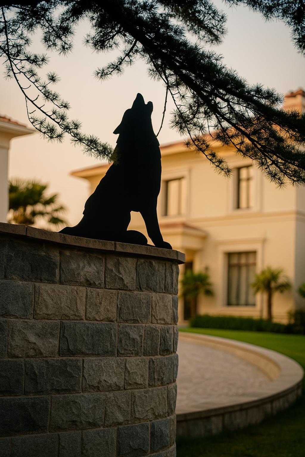 Howling Wolf Yard Display, PVC Outdoor Garden Decor, Waterproof Wolf Silhouette, Rustic Wildlife Cutout for Lawn or Patio